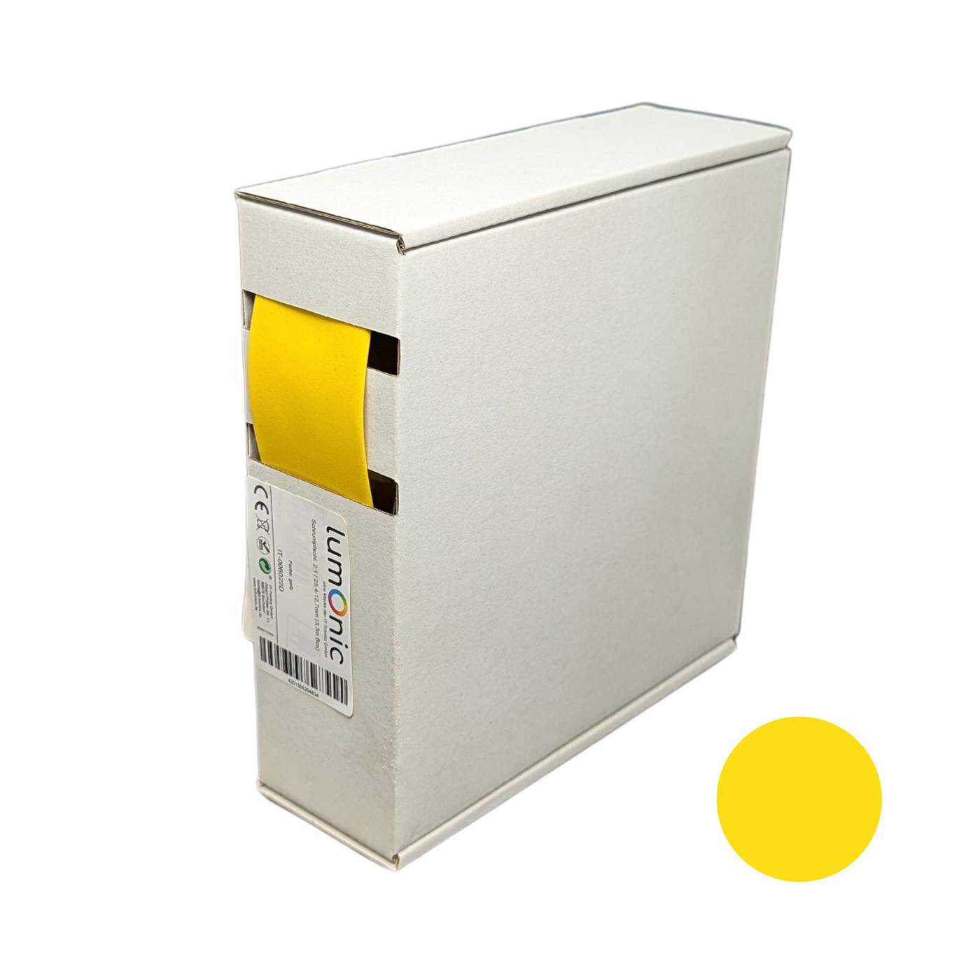 3,3m Schrumpfschlauch Box 2:1 25,4 -> 12,7mm Gelb Flexibel