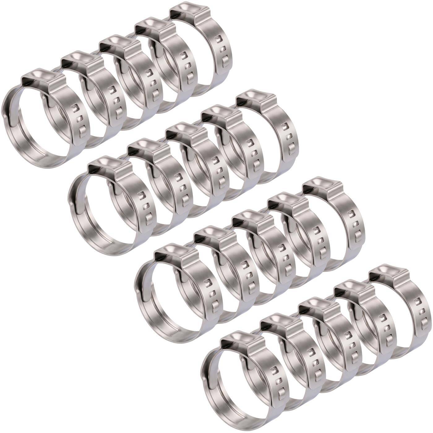 Lumonic I 20x 1-Ohr-Schelle 5,3-6,5mm I V2A Edelstahl I Einohrschelle I Schlauchschelle I für Druckluft, Rohrsysteme, Garten, KFZ