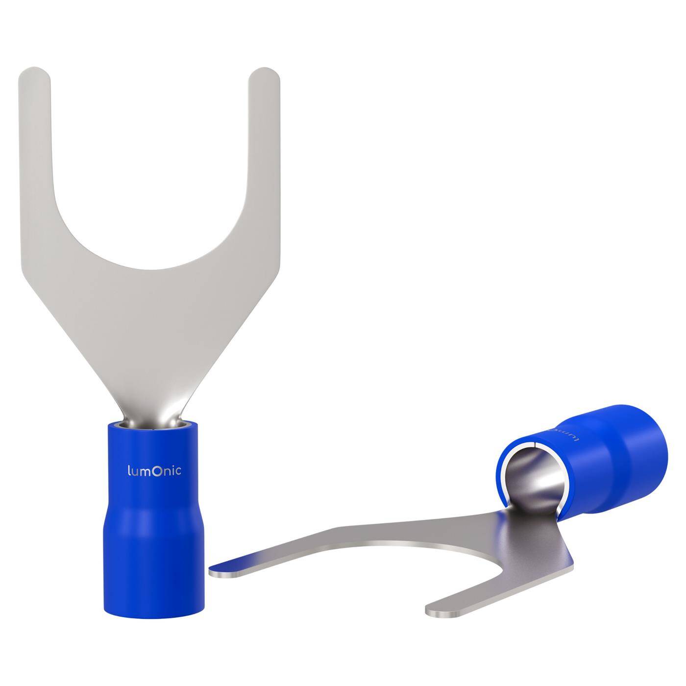 25x Gabelkabelschuh teilisoliert 1,5-2,5mm² Lochdurchmesser M8 Blau Ringzunge Kupfer verzinnt