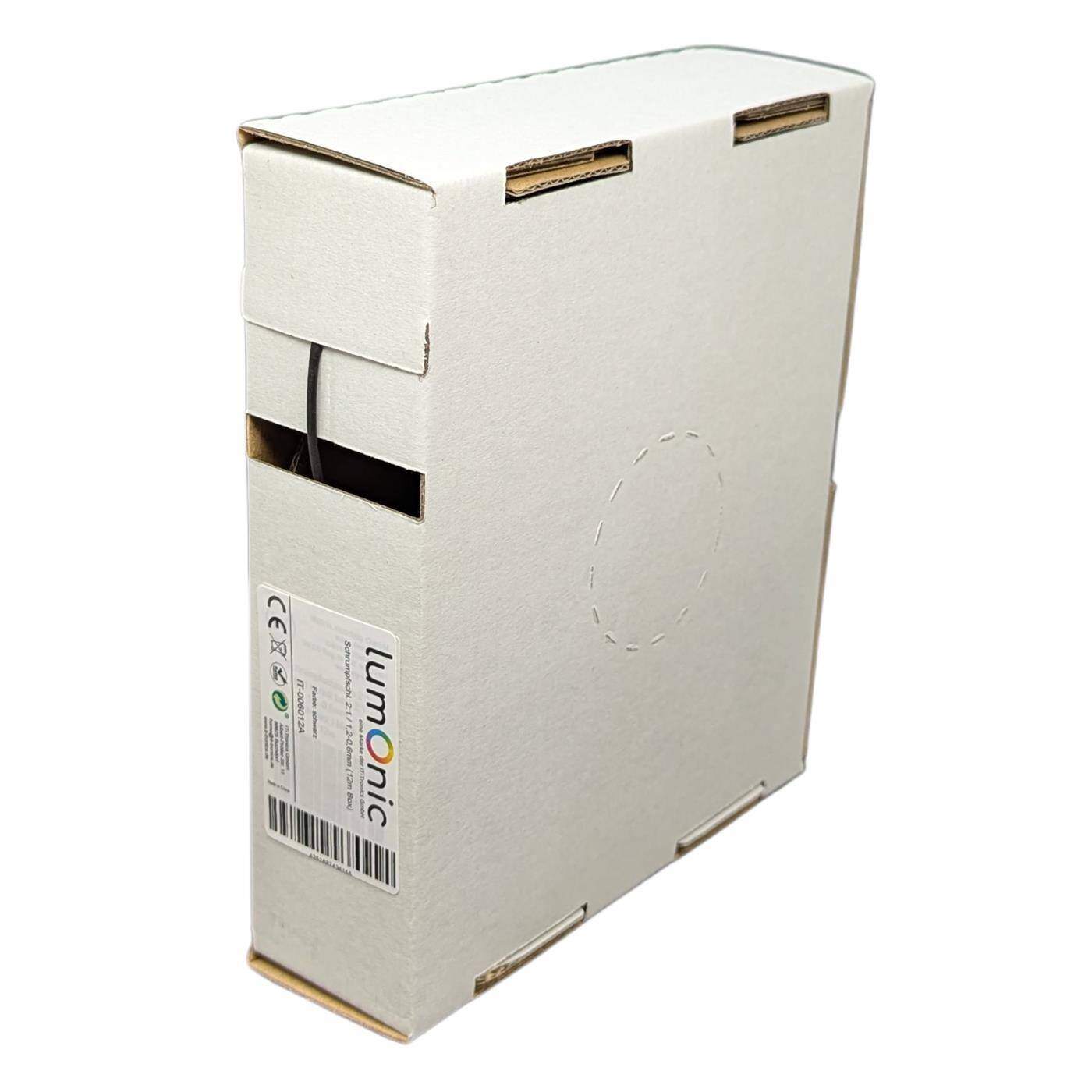 12m Heat shrink tubing Box 2:1 1,2 -> 0,6mm Black