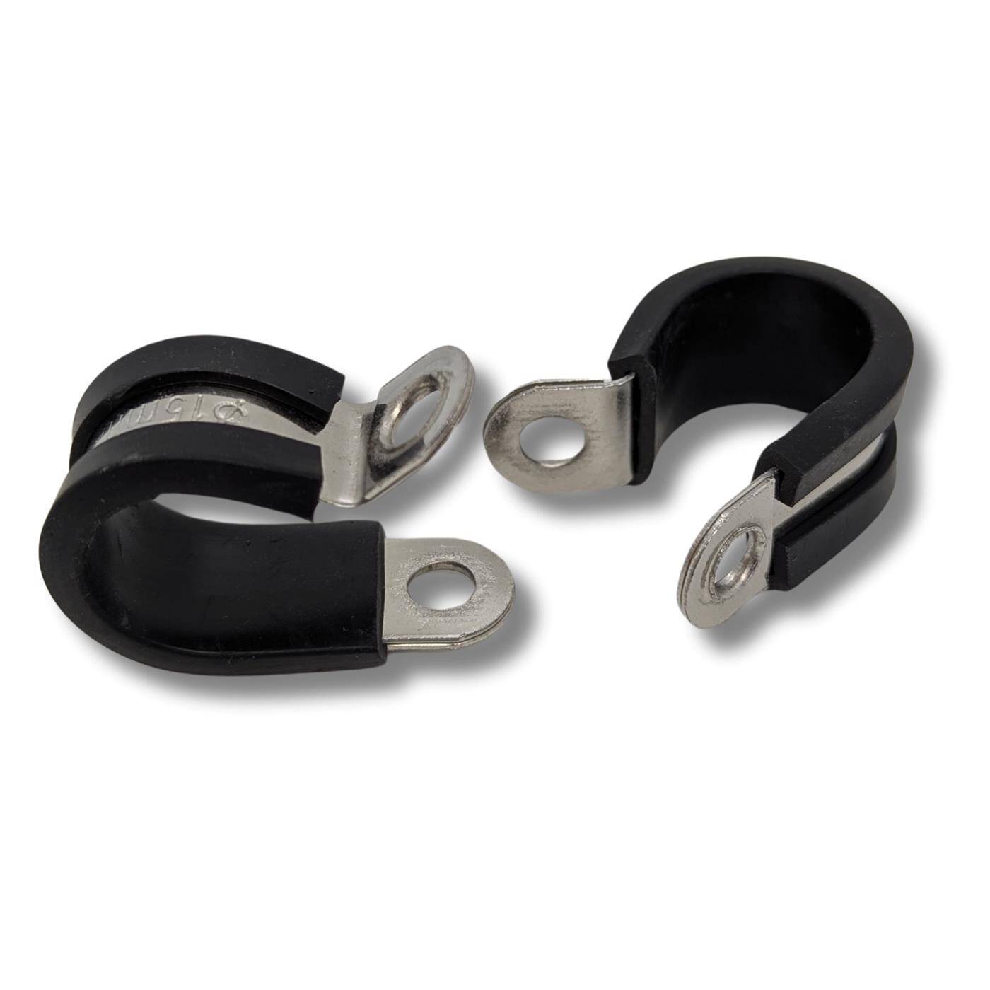 5x P-Clip Leitungsschelle Edelstahl V2A mit Gummi 15mm Rohrschelle Befestigungsschelle