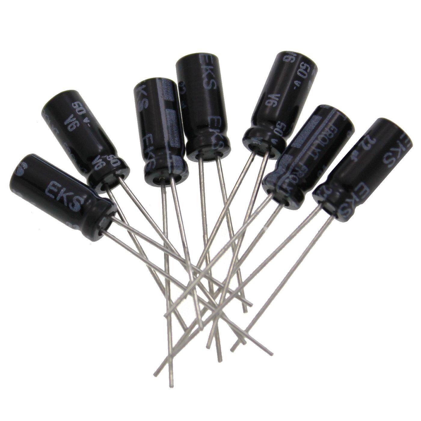 Elko Capacitor Radial 22µF 50V | Electrolytic capacitor up to a temperature of 105°C | 5,5x12mm | 22uF EKS3227 Frolyt