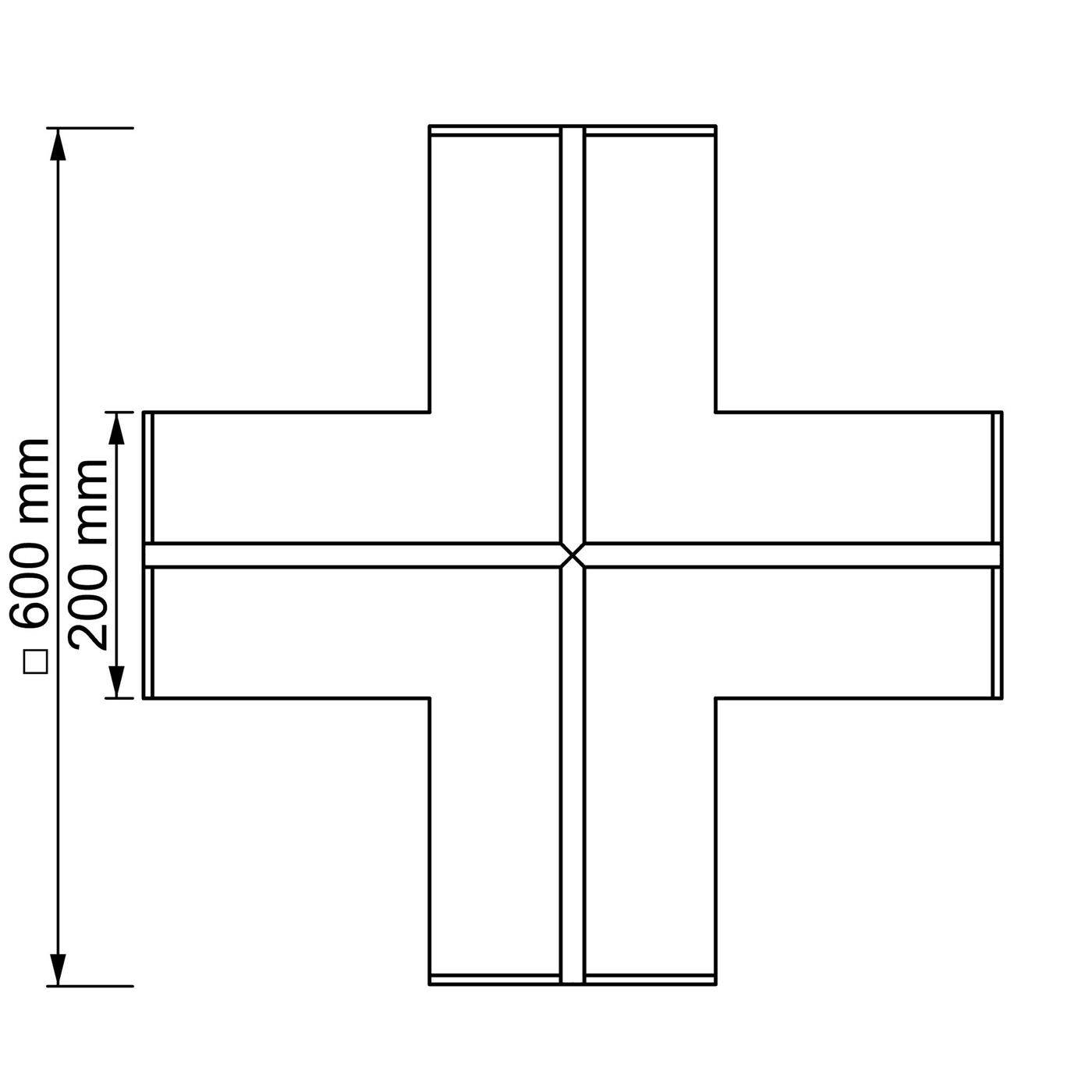 LED Trockenbau Paneel +-Form 1-läufig für 12mm Streifen