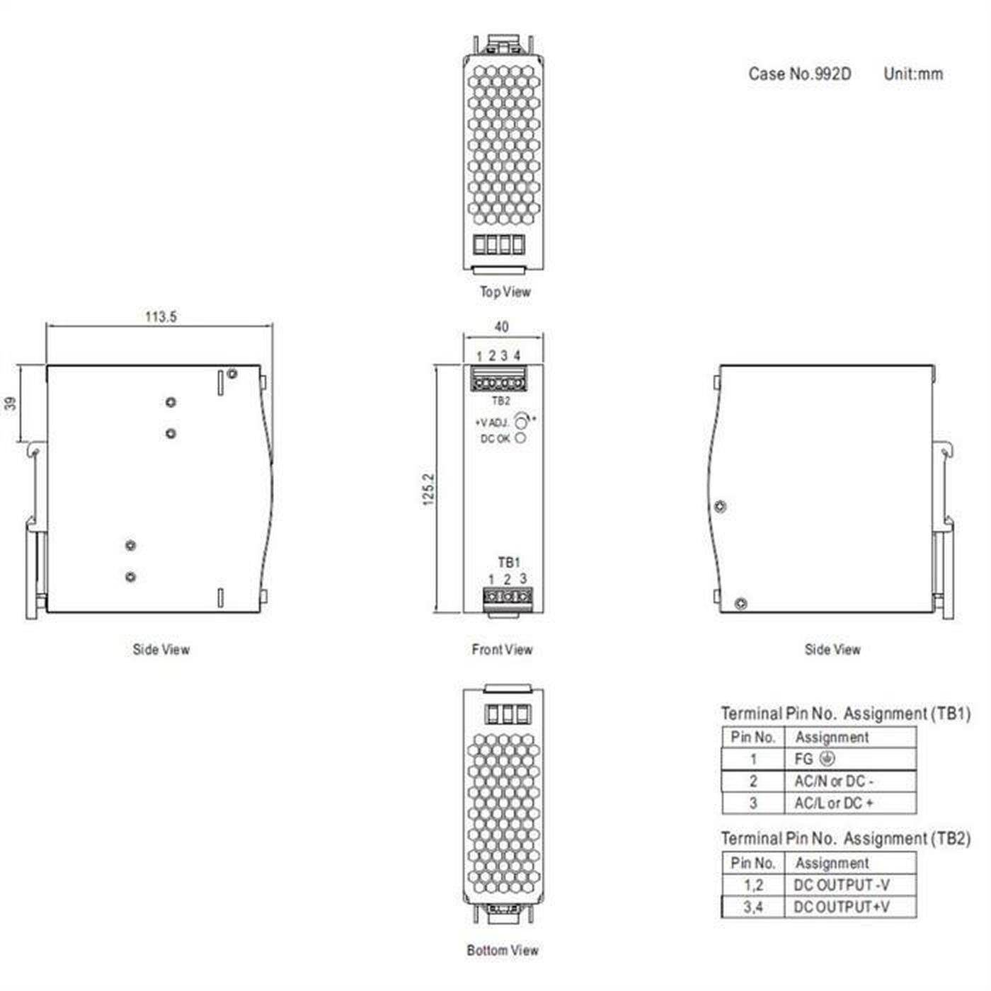 NDR-120-48 120W 48V 2,5A Din Rail power supply