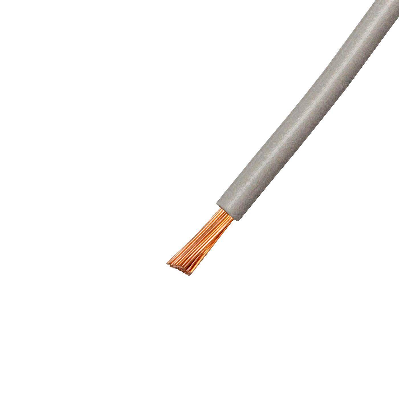 1m FLRY Fahrzeugleitung grau 2,5mm² rund Kabel Litze KFZ Stromkabel