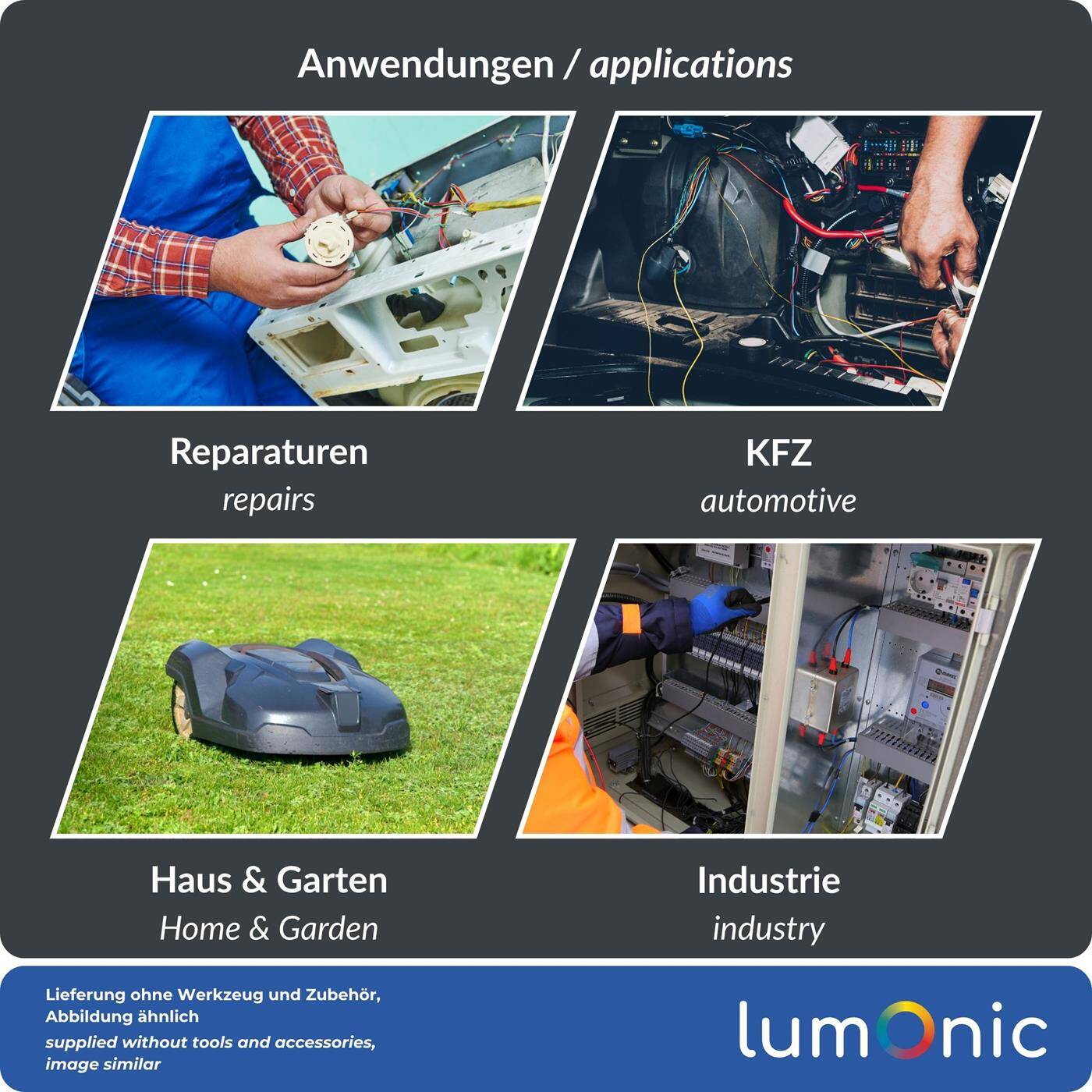 Lumonic 25x Schrumpf-Stoßverbinder Wasserdicht | 0,5-1,5mm² Rot | ohne Löten | Kabelverbinder mit Schrumpfschlauch + Kleber für KFZ, Garten & Elektro | für Kabelreparatur