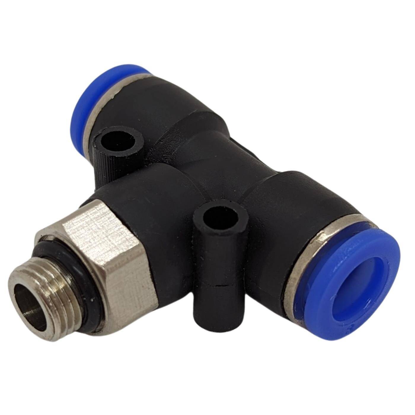 PU hose T-connector fitting with external thread 8mm*1/8inch T-piece Push-in Pneumatic plug connector T-distributor Compressed air