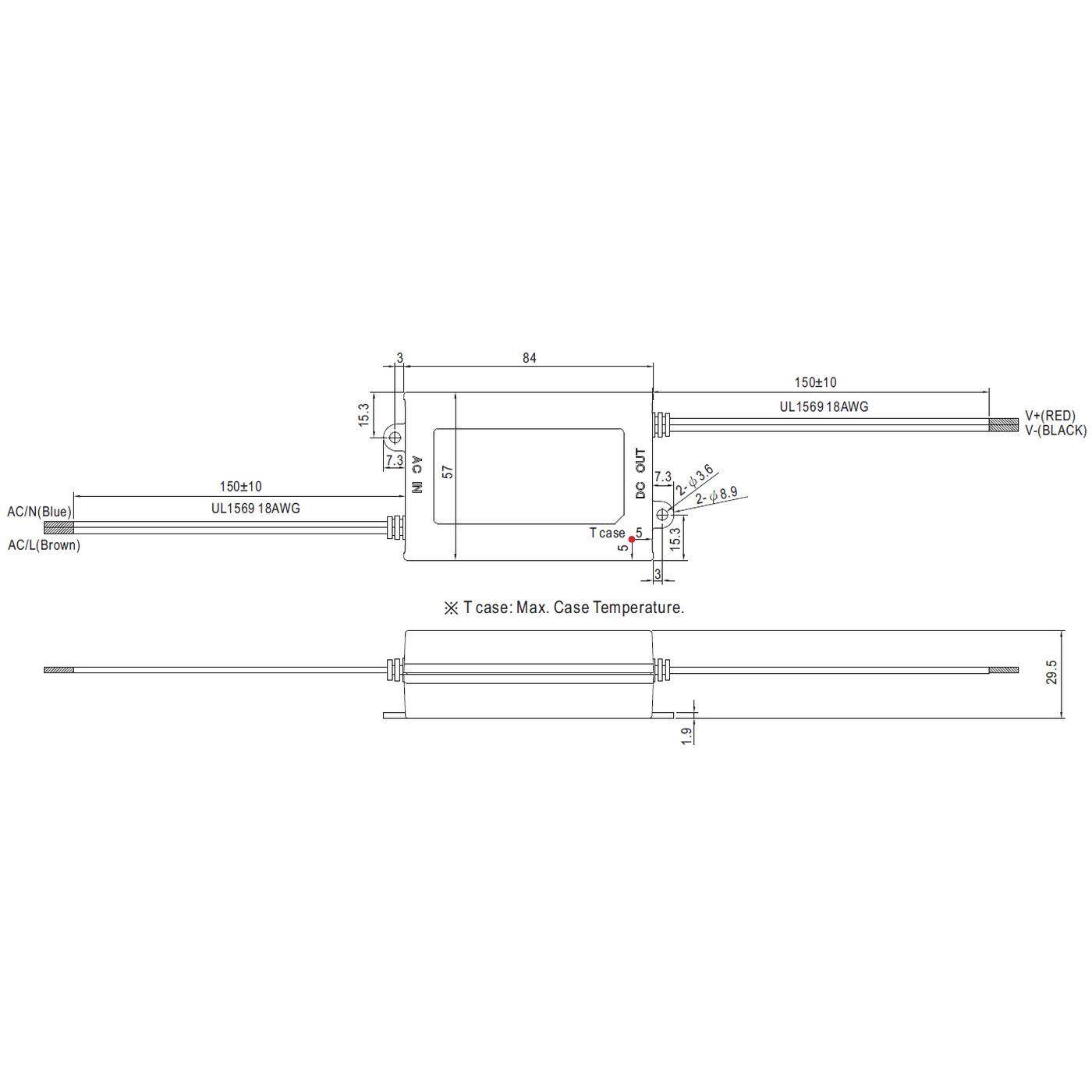 MEAN WELL APC-25-500 25W 500mA 15...50VDC Konstantstrom LED Netzteil