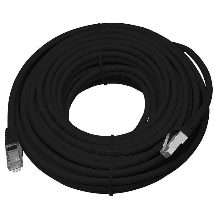 20m RJ-45 Netzwerkkabel Patchkabel CAT7 Schwarz S/FTP Ethernet DSL LAN CAT.7