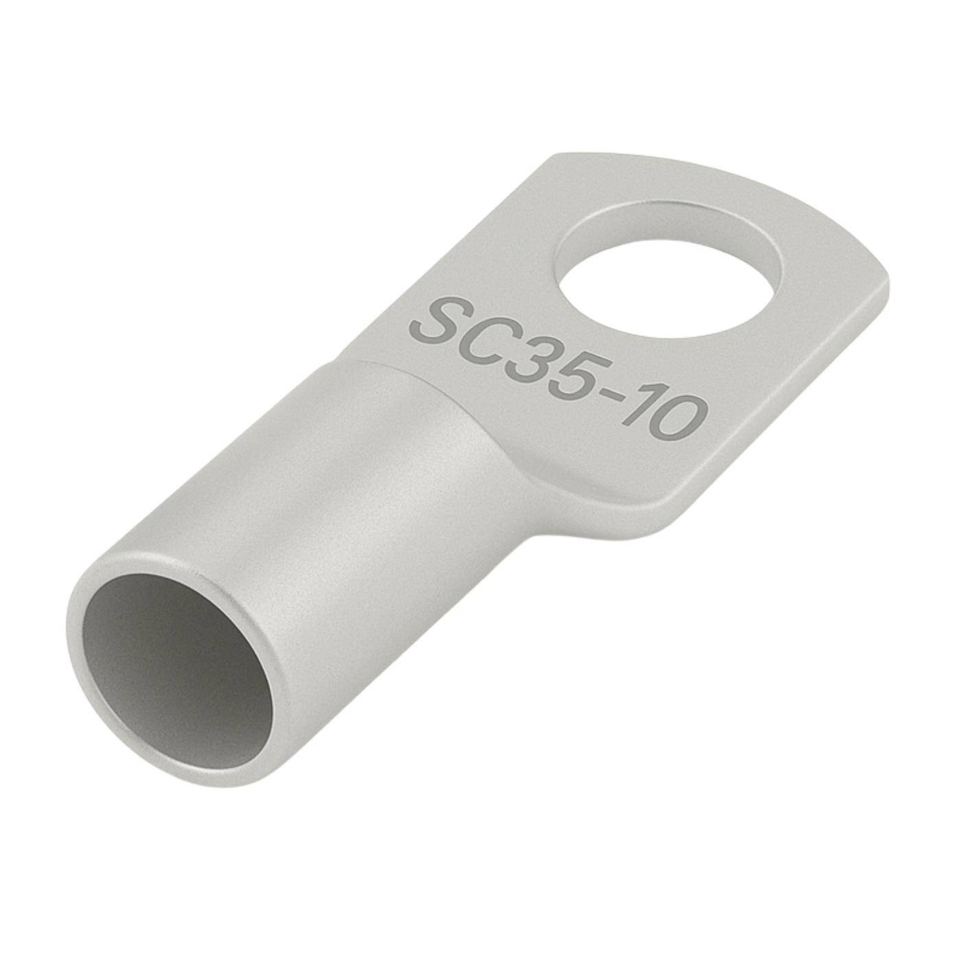 Tubular cable lug blank 35mm² Hole diameter M10 SC35-10 Ring lug Copper tinned