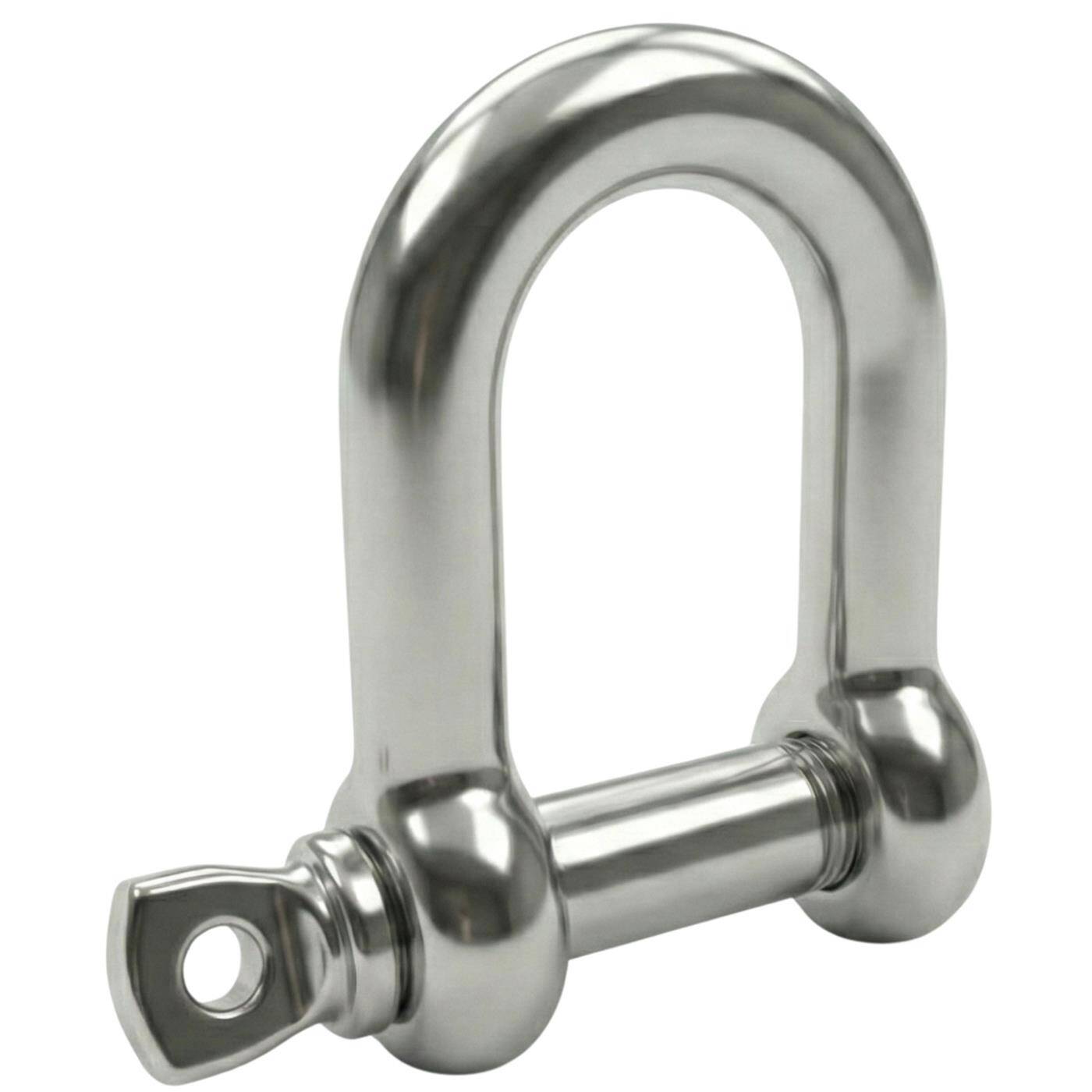 Schäkel V4A Edelstahl 6mm Rostfrei & Seewasserfest leichtgängiges Gewinde D-Schäkel für Hängematte Sonnensegel Rigging Ketten