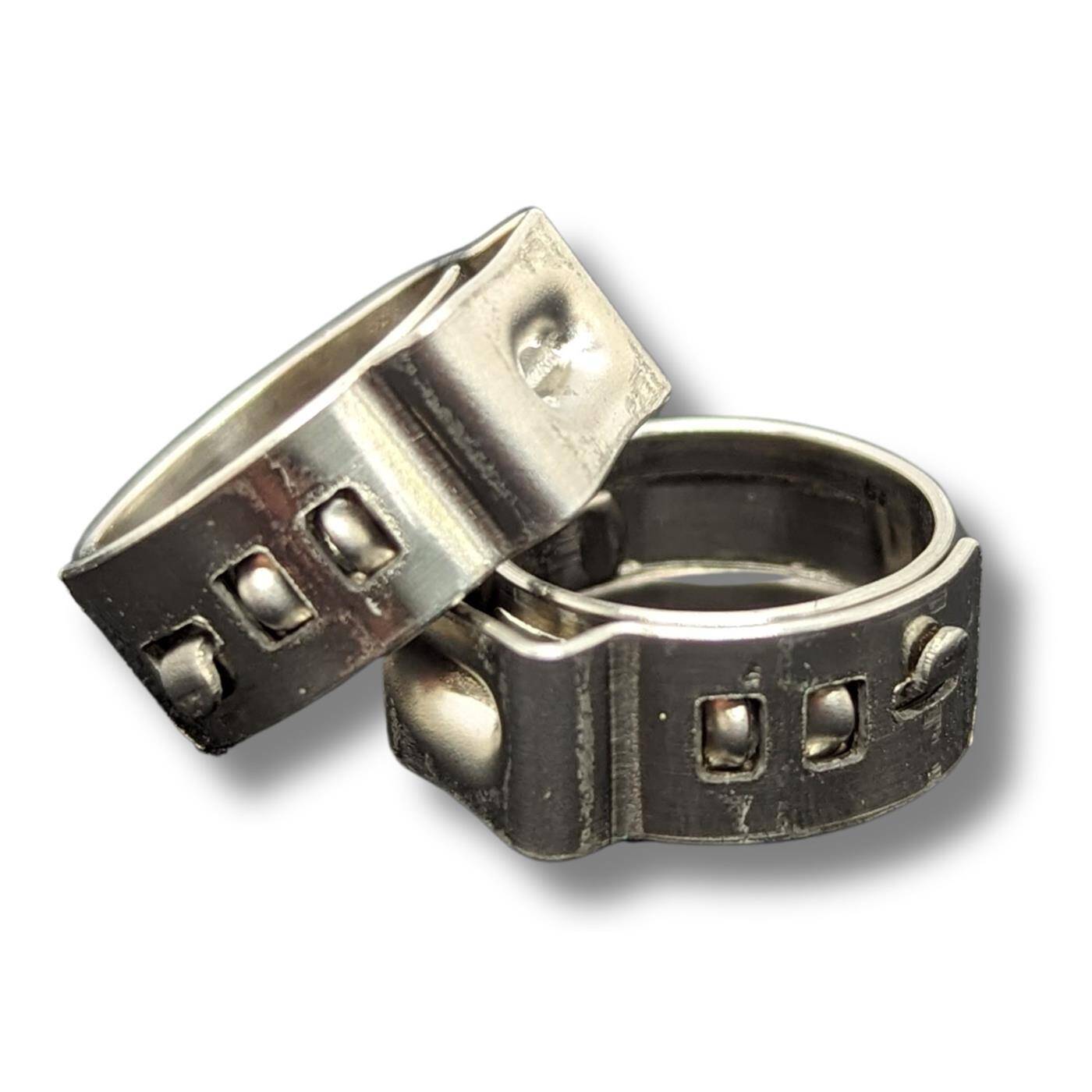 10x 1-Ohr-Schelle 12,3-14,8mm V2A Edelstahl Einohrschelle Schlauchschelle für Druckluft, Rohrsysteme, Garten, KFZ