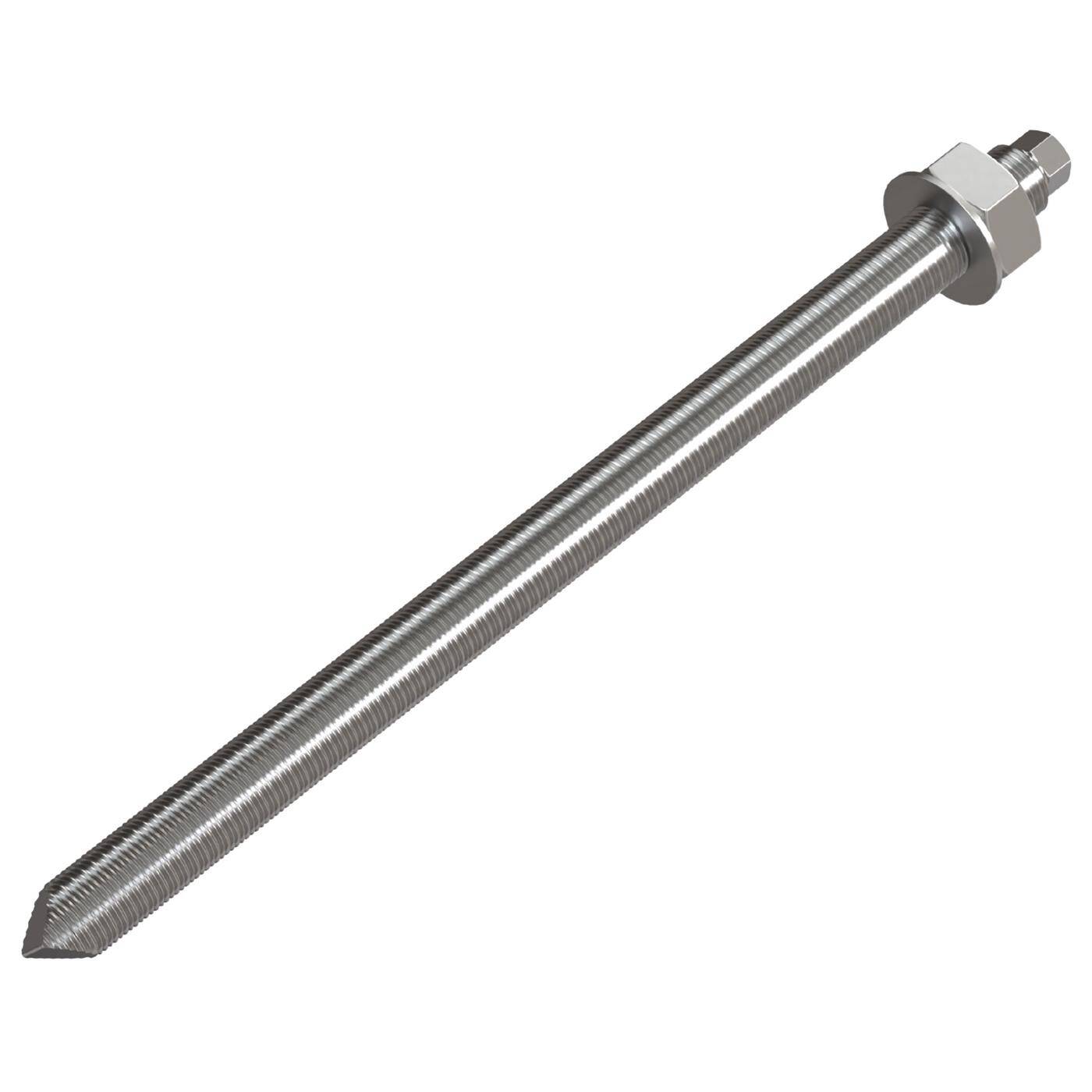 Lumonic Ankerstange M10 x 165 Verzinkt I Zur Verwendung als Keilanker, Metalldübel, Bolzenanker, Blitzdübel I Für verschiedene Arten Durchsteckmontagen