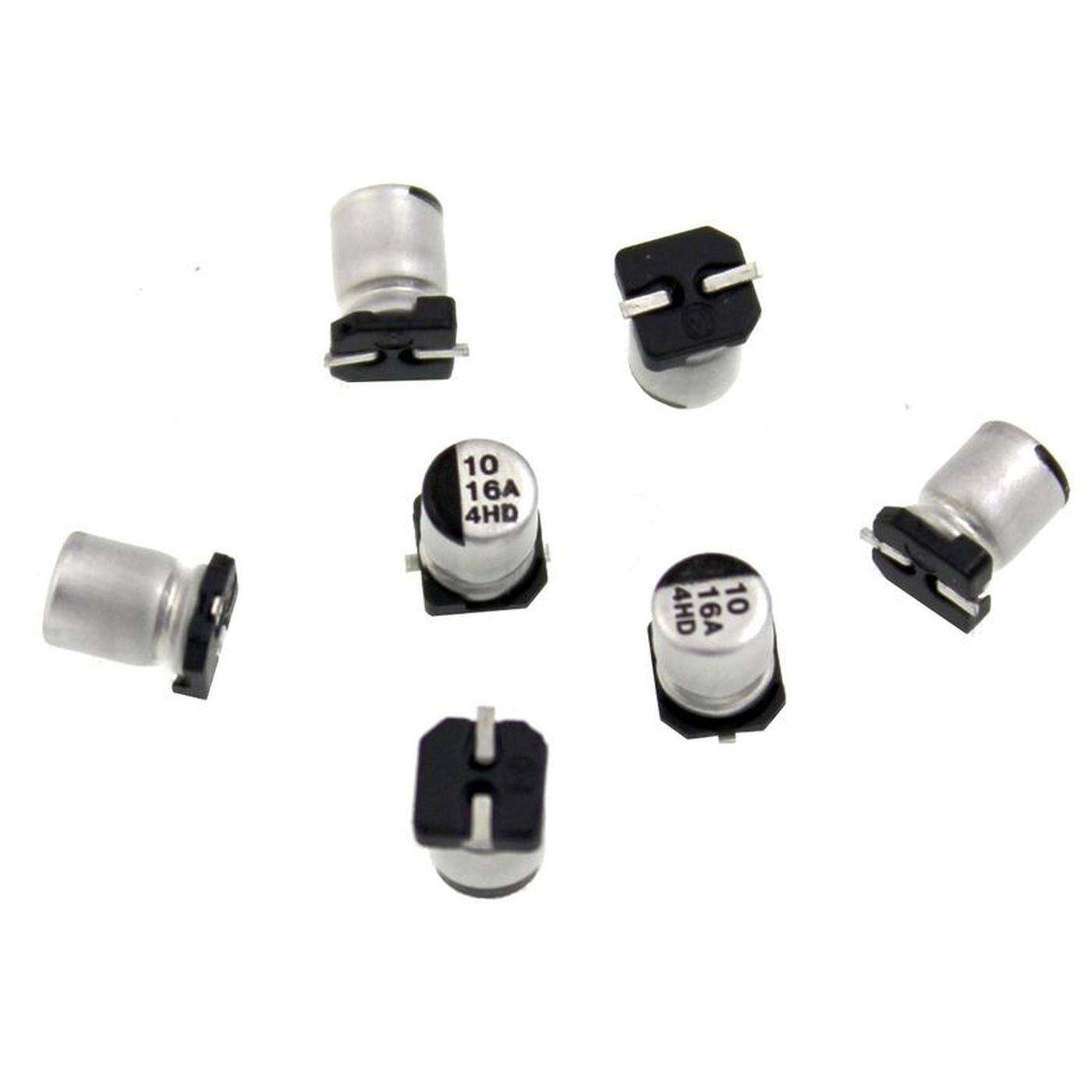 SMD Elko Kondensator 10µF 16V | Elektrolytkondensator bis zu einer Temperatur von 85°C | 4x6mm | 10uF ECEV1CA100SR Panasonic