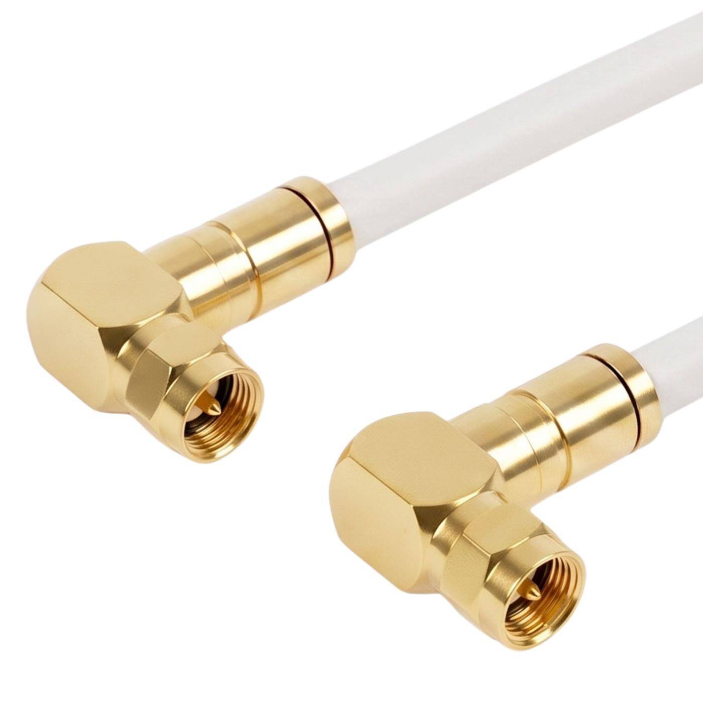 Lumonic 2m Antennenkabel RG6 | 2x vergoldete F-Stecker 90 ° gewinkelt | Weiß | 4-fach geschirmt 120dB | fertig konfektioniert | Koaxialkabel, Sat Kabel, DVB-T2, Kabelinternet