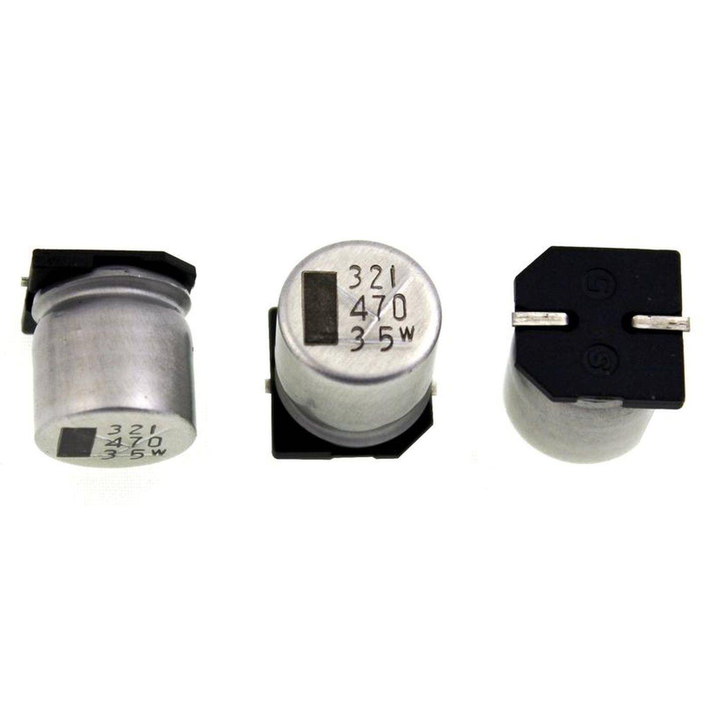 SMD Elko Kondensator 470µF 35V | Elektrolytkondensator bis zu einer Temperatur von 85°C | 12,5x14mm | 470uF NACEW471M35V United Chemi-Con