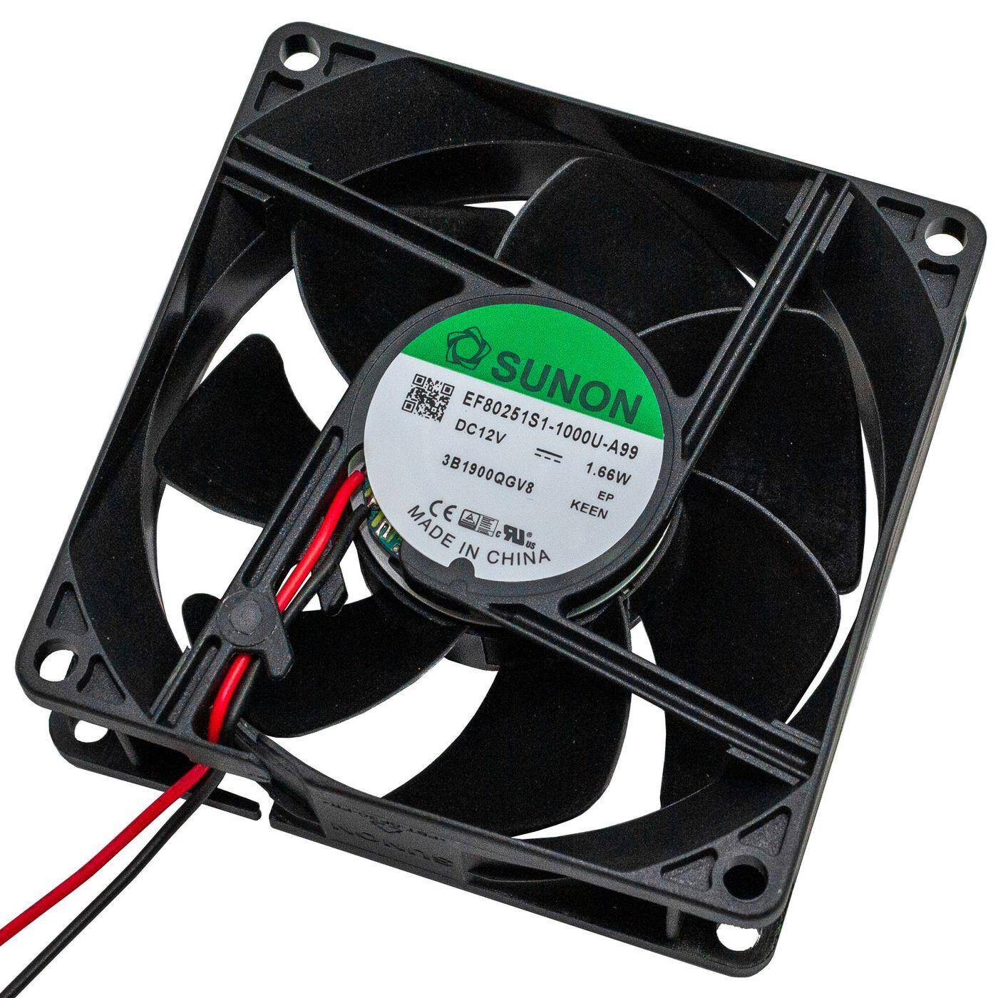 Lüfter 12V DC 1,44W 80x80x25mm 69,6m³/h 3200U/Min 69,6m³/h Sunon EF80251S11000UA99