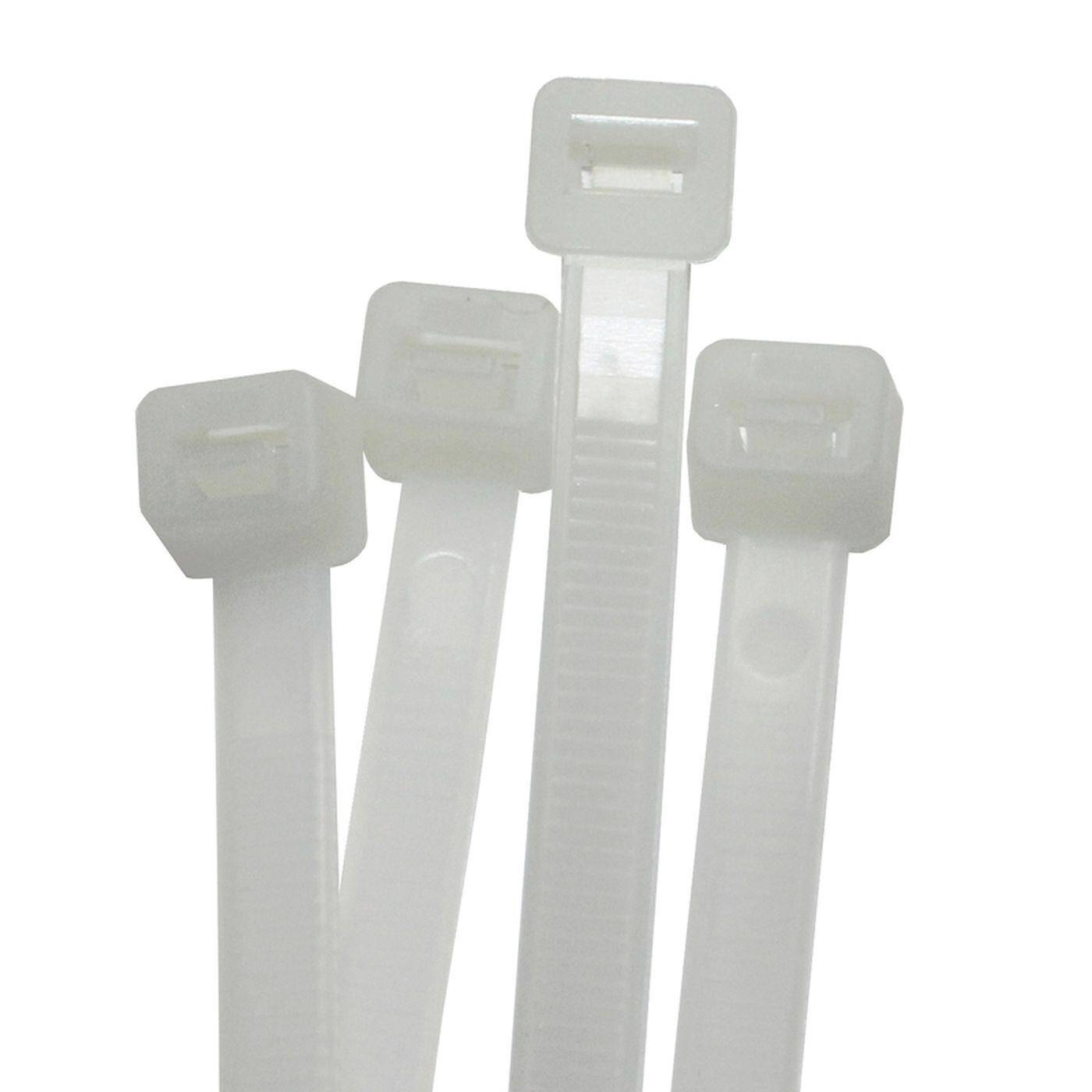100x Kabelbinder 200 x 7,2mm Weiß Natur 55kg PA6.6 Polyamid Industriequalität
