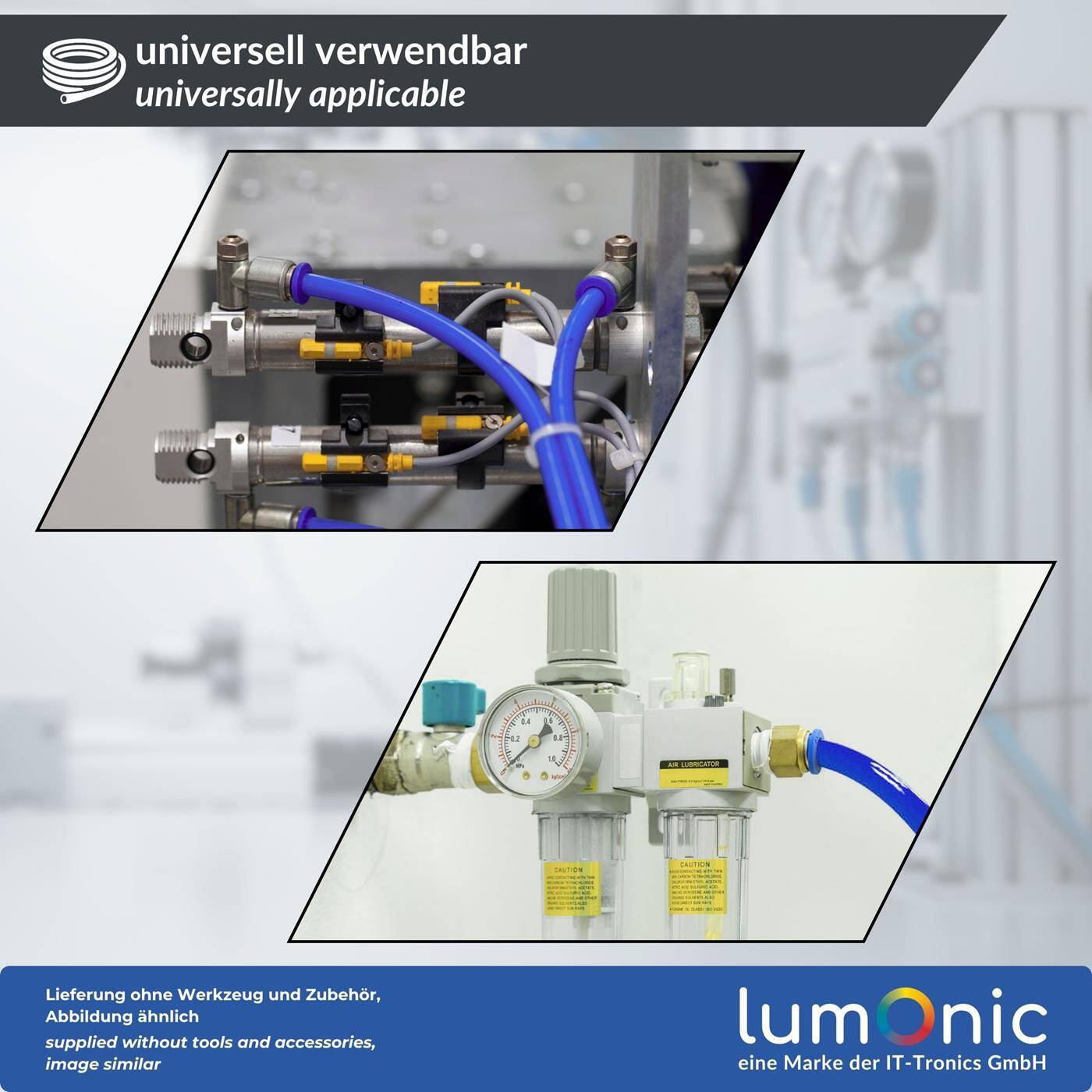 50m Druckluftschlauch PU 4/6mm Maschinenbau Pneumatiksysteme Werkstatt PU Schlauch Polyurethan flexibel, abriebfest