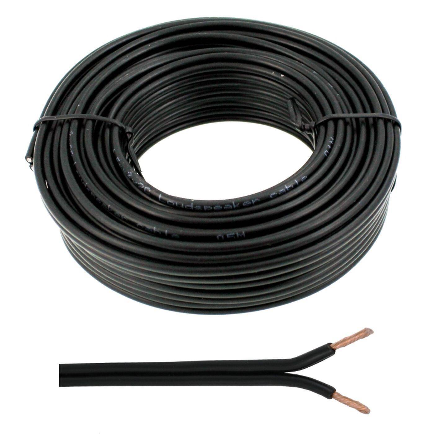 10m Lautsprecherkabel 2x 1,5mm² Schwarz Audiokabel Boxenkabel