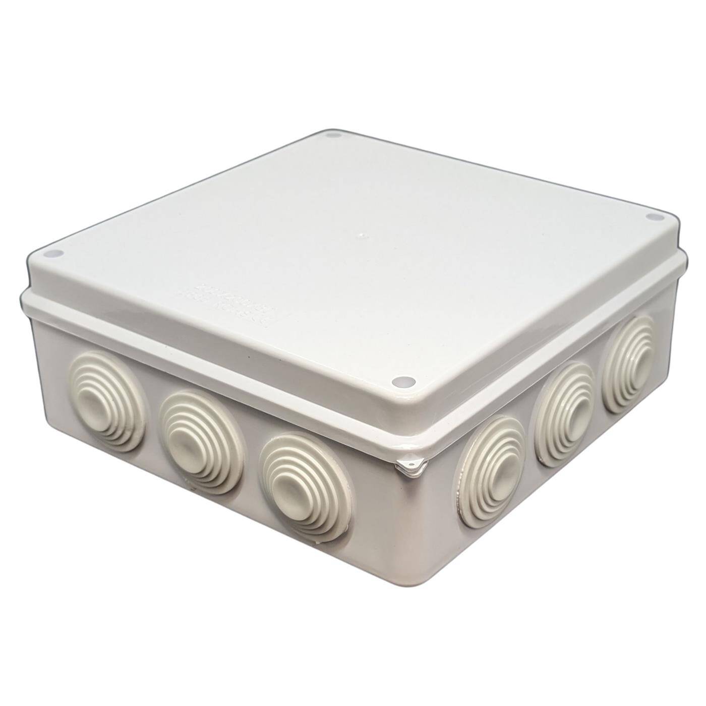 Verteilerdose Aufputz IP65 200x200x80mm 12 Öffnungen Abzweigdose Wasserdicht Weiß Anschlussdose Klemmdose