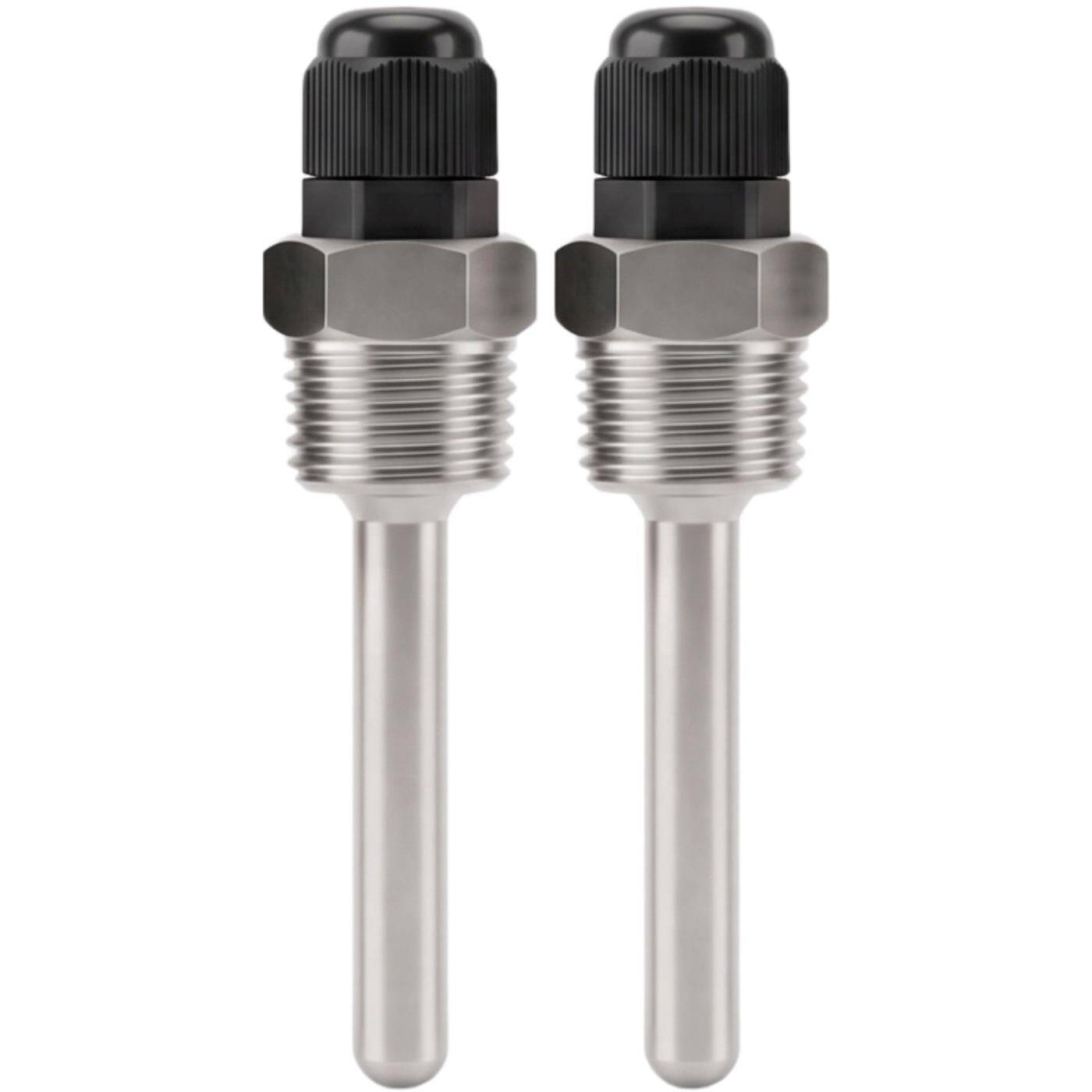 Lumonic Set of 2 immersion sleeves V2A stainless steel 1/2 inch | 80mm Installation length | Perfect fit for 6mm temperature sensors | for buffer storage, heating, solar + smart home