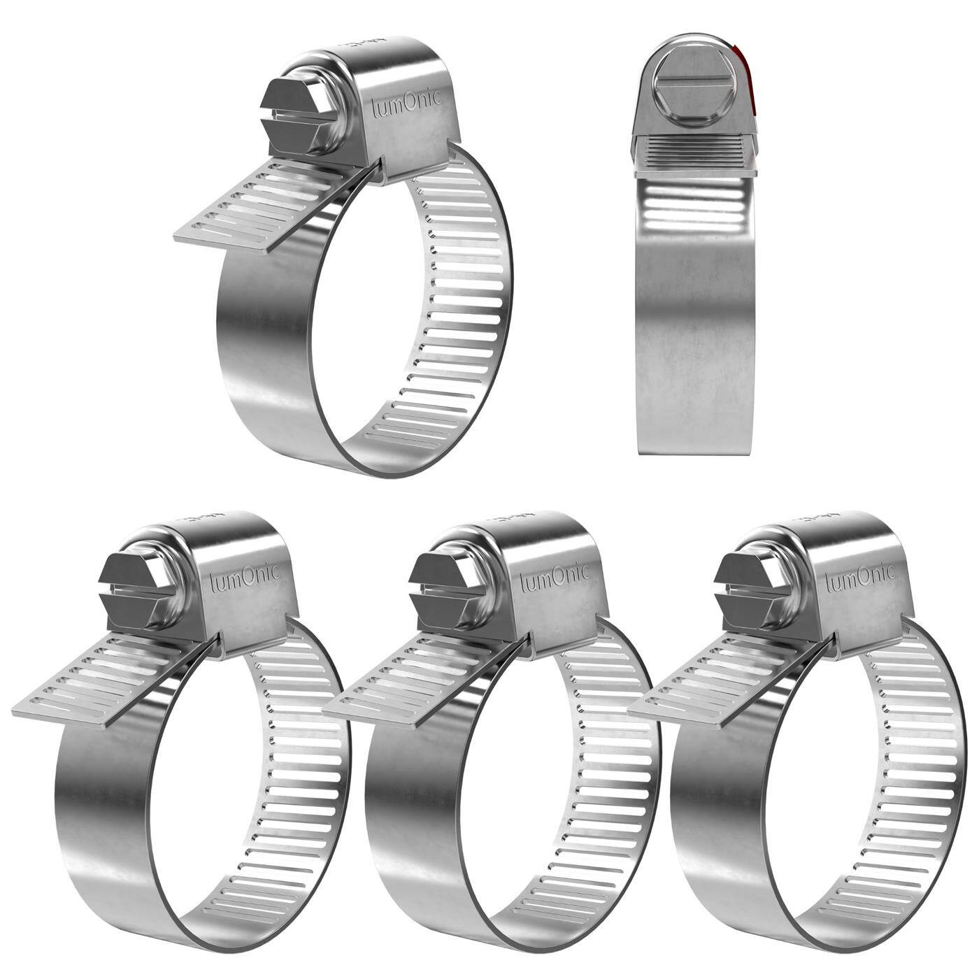 5x Hose clamp Stainless steel V4A 304 21-44mm Pipe clamp Hose clamp