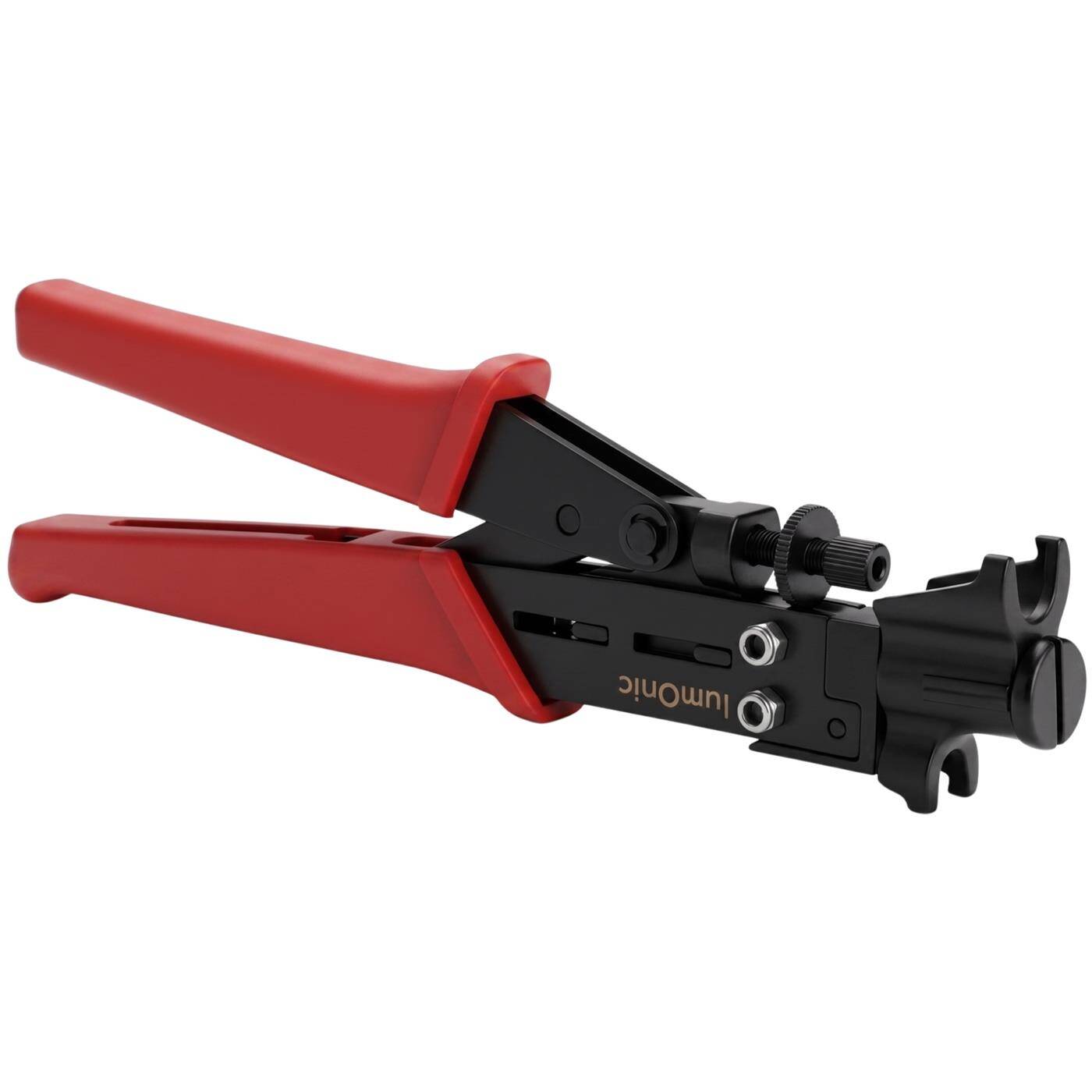 Lumonic Compression Pliers for F-Connectors, RG59, RG6, RG11, Long Handles - Adjustment Wheel for RG59, RG6, and RG11, Axial Compression, Metal, Longer Handles, for Coaxial Cables, Satellite Cables, Splitters