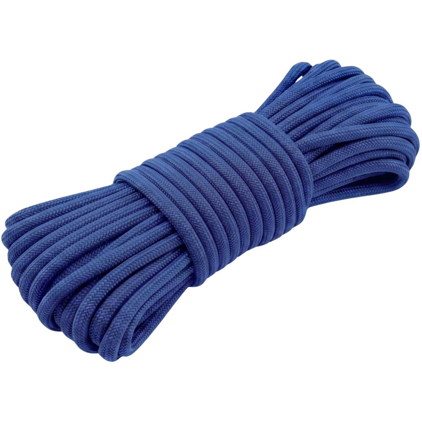 Lumonic 10m Paracord 4mm Blue | 100% nylon | 7 cores, 32 strand sheath | Max. 125 kg load capacity | dog leash, bracelet, outdoor, bushcraft, tent cord