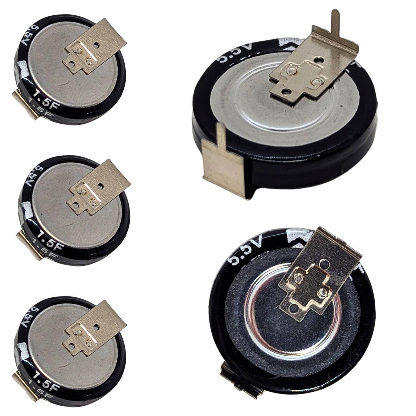 Lumonic 5x Supercap 1,5F 5,5V H-Type | EDLC for direct use, high capacity | 5.5V monoblock - no balancing necessary | Flicker protection, backup, PLC, heating