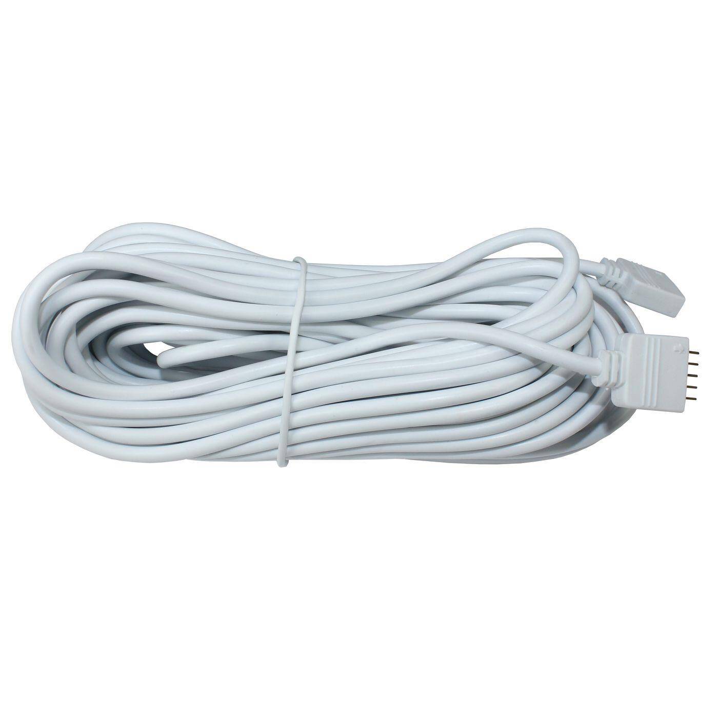 10m RGBW LED Verlängerungskabel Steckverbinder 5 Pin Buchse + 5 Pin Stecker 16x6mm Weiß