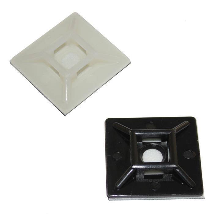 100x Adhesive socket for Cable tie 28x28mm White natural Self-adhesive 100x Adhesive socket for Cable tie 28x28mm White natural Self-adhesive
