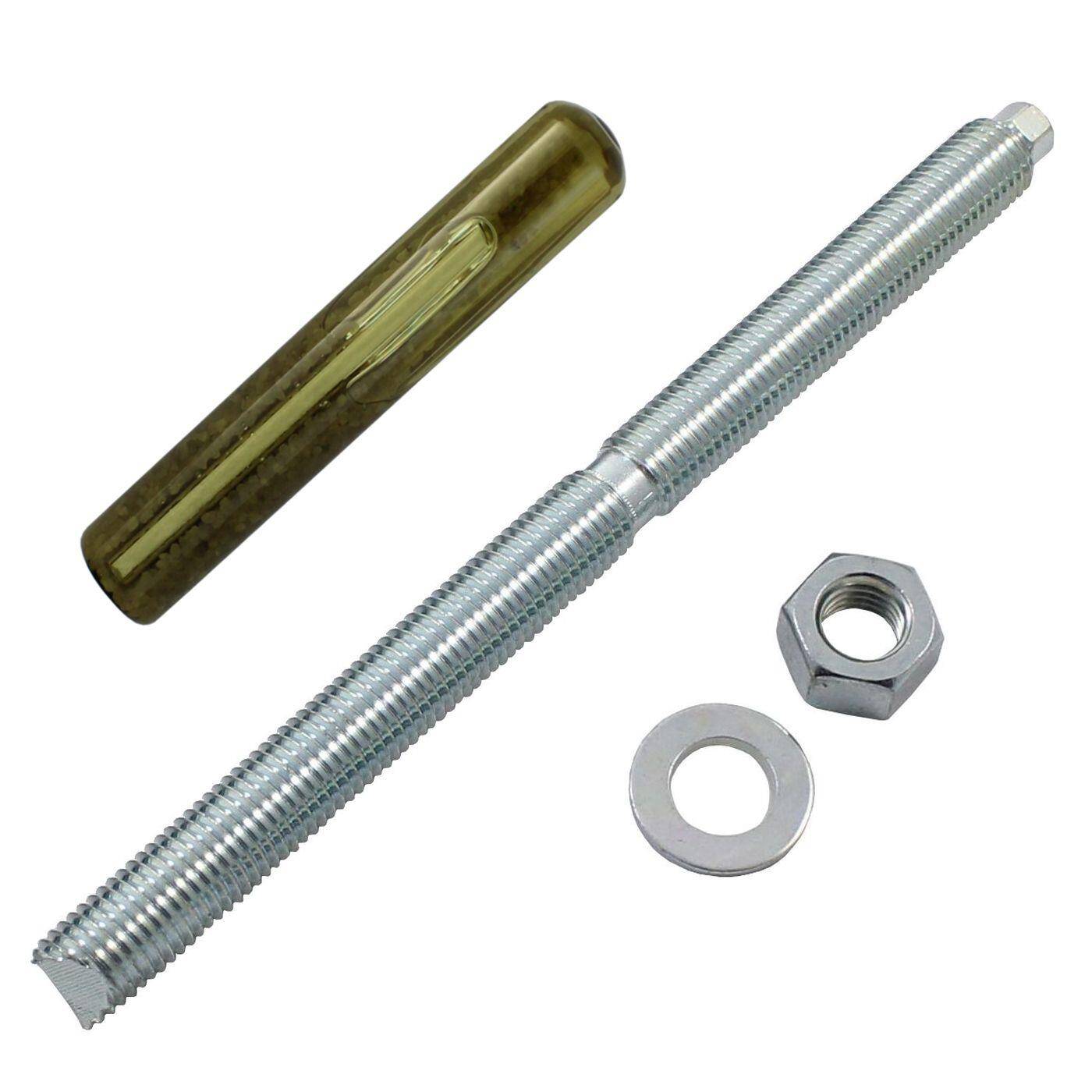 Lumonic Ankerstange + Verbundankerpatrone M16 x 230 Verzinkt I Zur Verwendung als Keilanker, Metalldübel, Bolzenanker, Blitzdübel I Für verschiedene Arten Durchsteckmontagen
