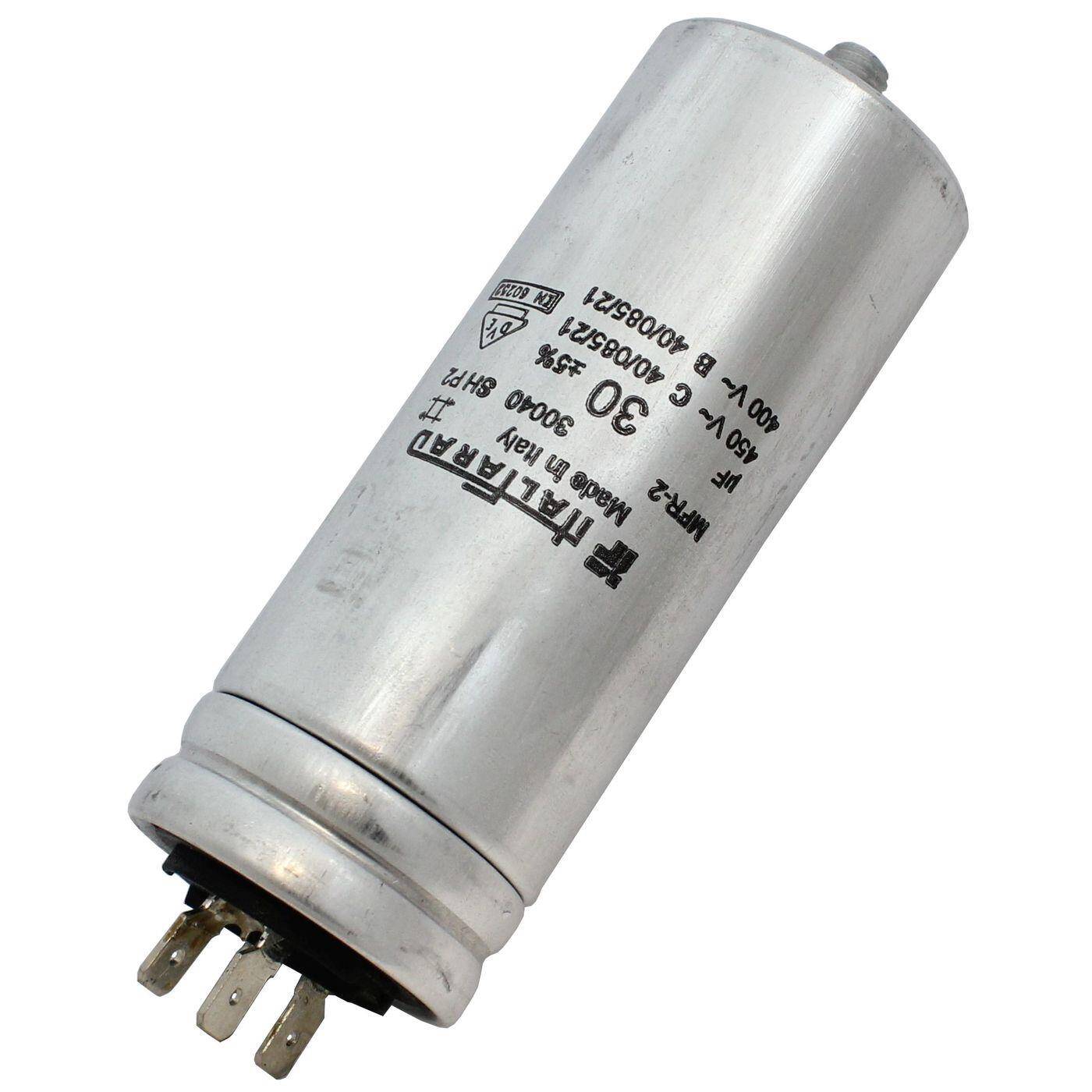Anlaufkondensator Motorkondensator 30µF 450V 40x103mm Stecker 6,3x0,8mm Italfarad 30uF