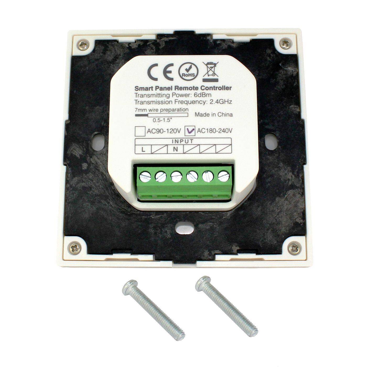 MiLight MiBoxer LED 4-Zone Wall Touch Panel Controller Radio 230V 2-Pin; monochrome