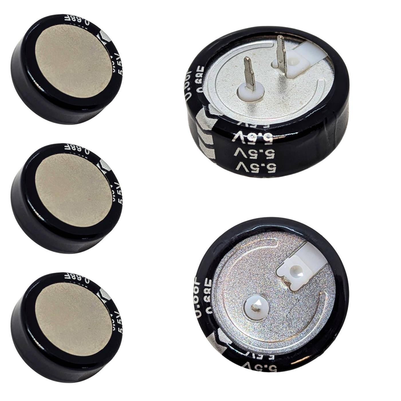 Lumonic 5x Supercap 0,68F 5,5V C-Type | EDLC for direct use, high capacity | 5.5V monoblock - no balancing necessary | Flicker protection, backup, PLC, heating