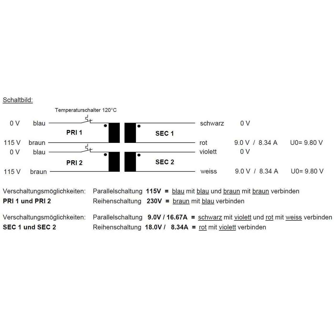 Toroidal transformer 150VA 2x115V 2x9V 18V Lumonic RSO-825031 Toroidal transformer 150VA 2x115V 2x9V 18V Lumonic RSO-825031