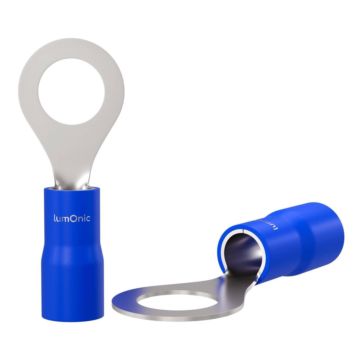 Lumonic 25x Ring cable lug 1,5-2,5mm² Partially insulated | M5 | Tinned copper | Secure cable connection without soldering | Set, crimp cable lug, crimp connector, eyelet | Motor vehicle, mechanical engineering, motorhome, battery