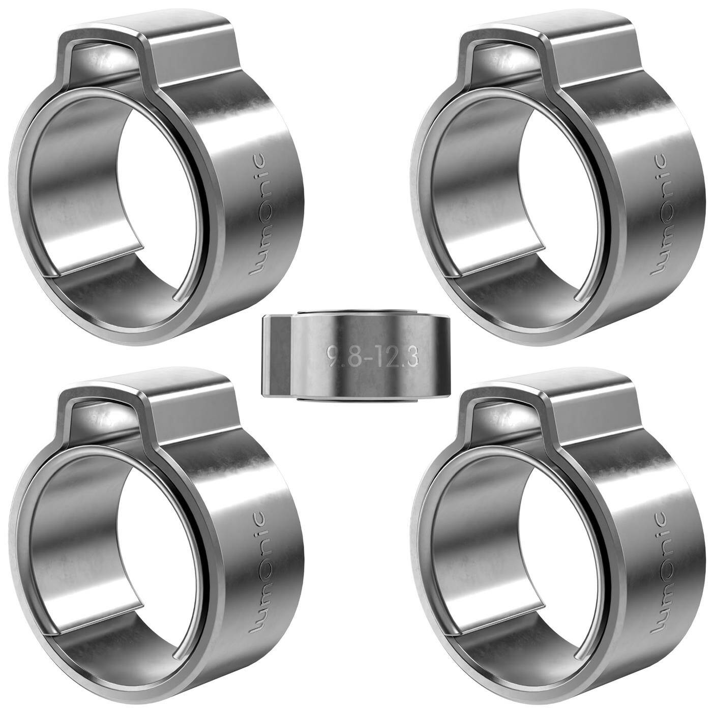 Lumonic I 5x 1-ear clip 9,8-12,3mm I V2A Stainless steel I Single ear clip I Hose clamp I for Compressed air, Pipe systems, Garden, CAR