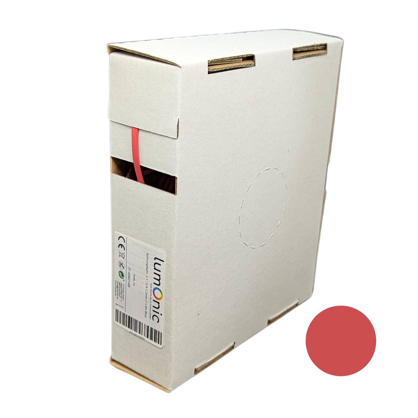 11,5m Schrumpfschlauch Box 2:1 2,4 -> 1,2mm Rot Flexibel