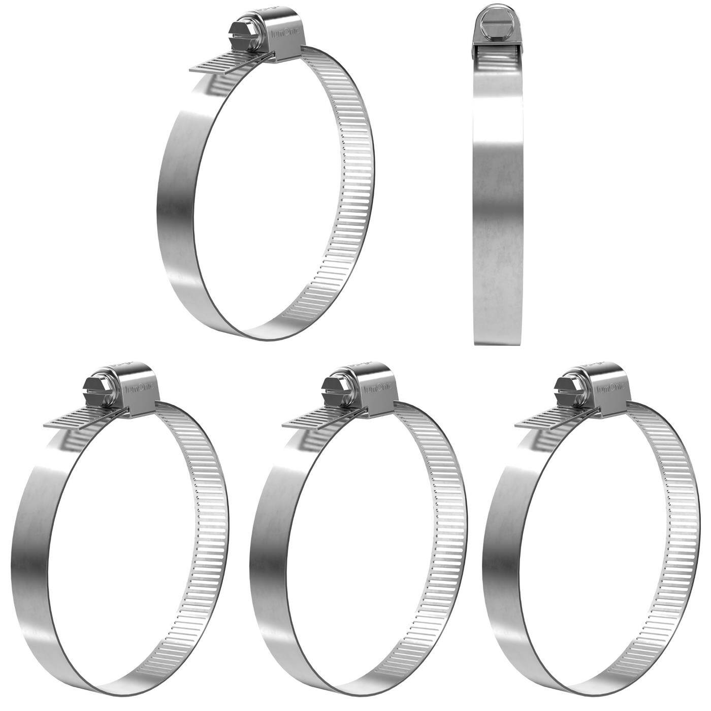 Lumonic 5x 65-89mm Schlauchschelle Edelstahl V4A 304 I einstellbare Schlauchschellen zum Schrauben I für Rohre Schläuche Waschmaschine KFZ Auto Haus Garten