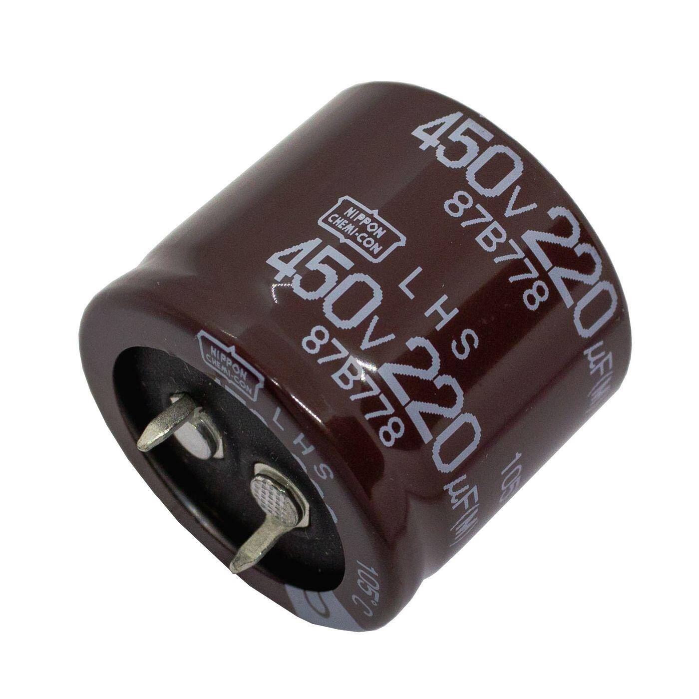 Snap-In Elko Kondensator 220µF 450V | Elektrolytkondensator bis zu einer Temperatur von 105°C | 30x25mm | 220uF ELHS451VSN221MR25S UCC
