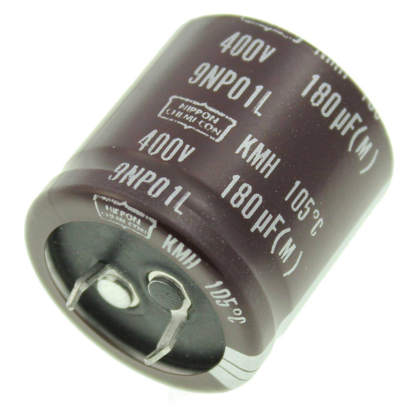 Snap-In Elko Capacitor 180µF 400V | Electrolytic capacitor up to a temperature of 105°C | 30x30mm | 180uF KMH400VN18130X30T2 United Chemi-Con