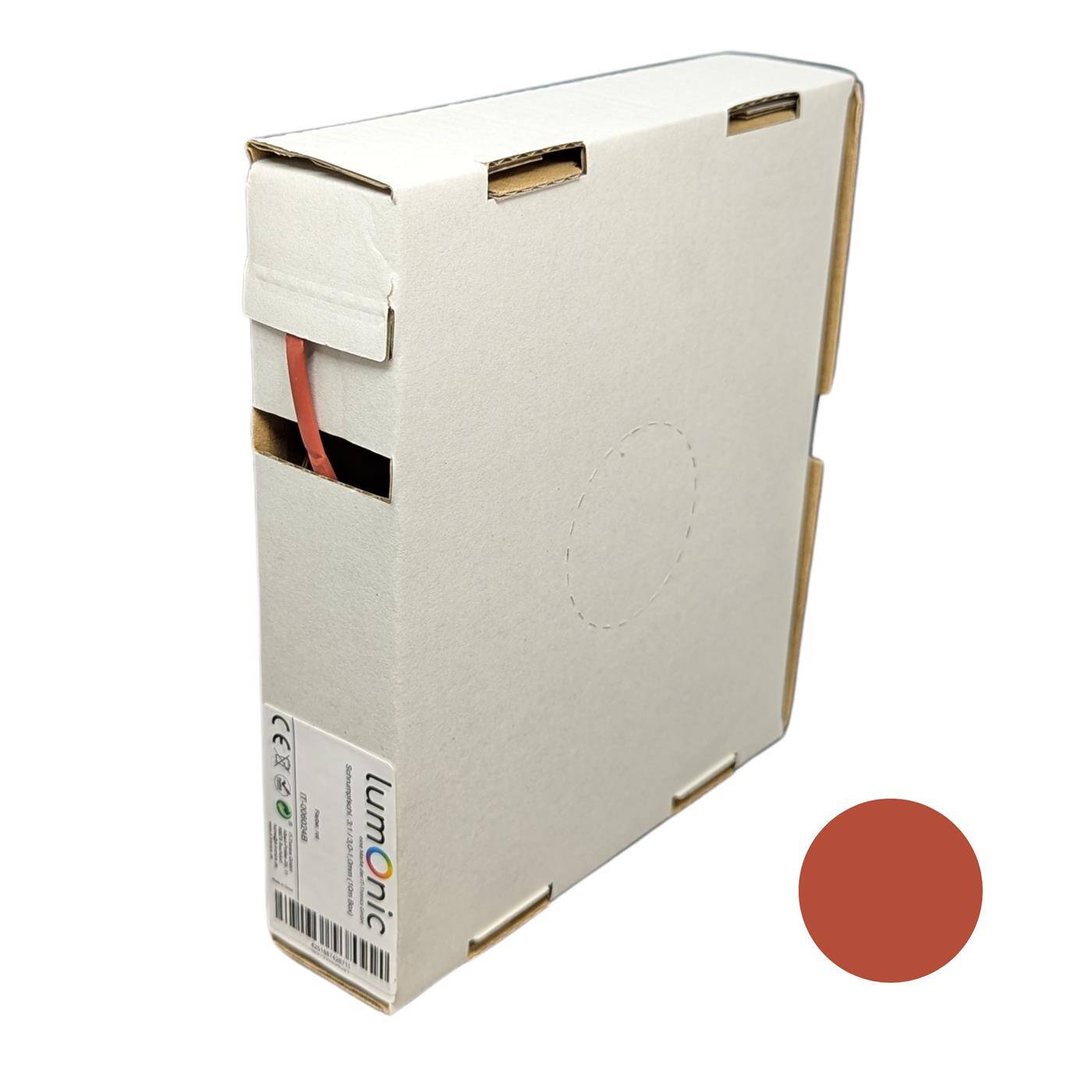 10m Heat shrink tubing Box 3:1 3 -> 1mm Red Flexible