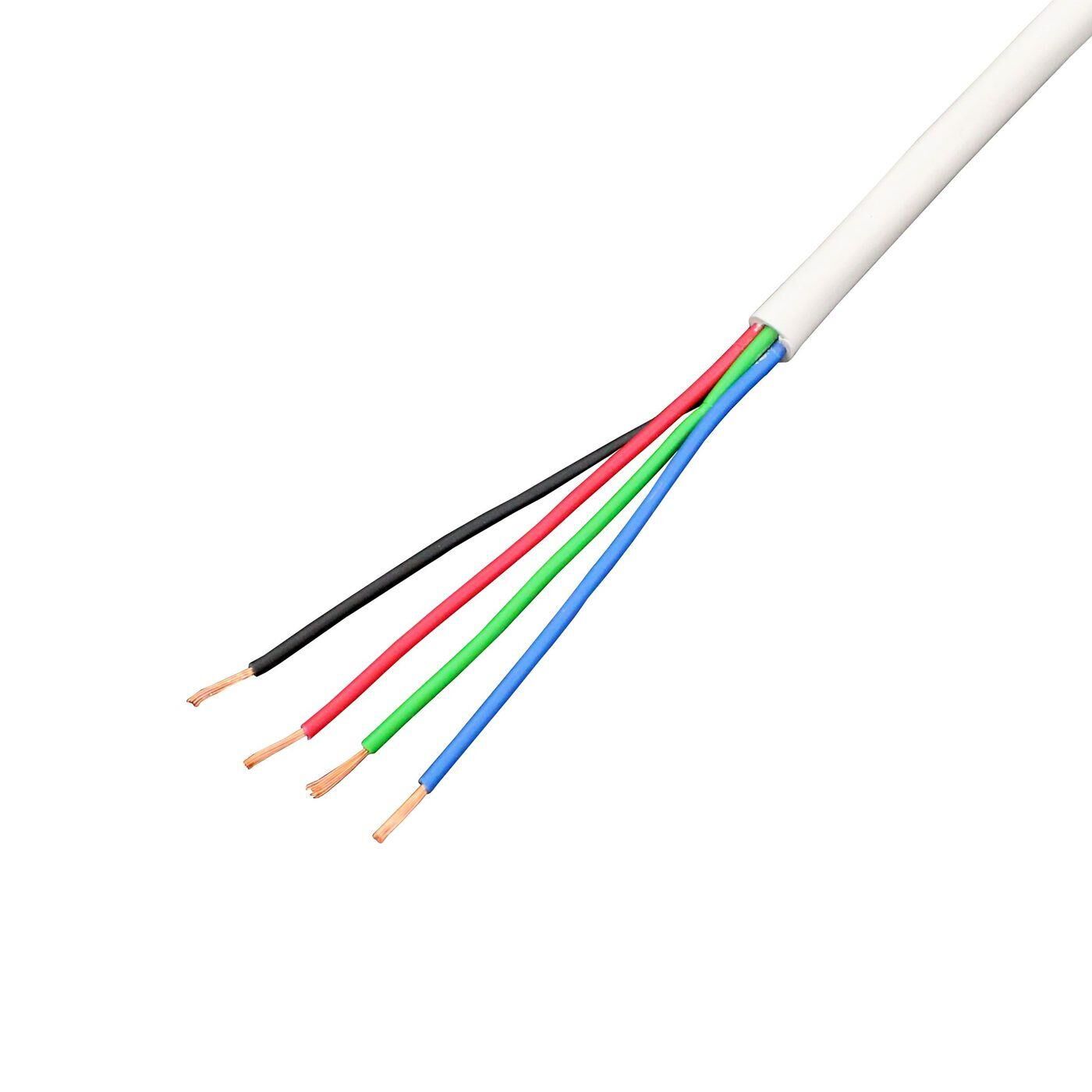 1m RGB LED Control cable 4x 0,34mm² LiYY Extension 4 wire Power cable White