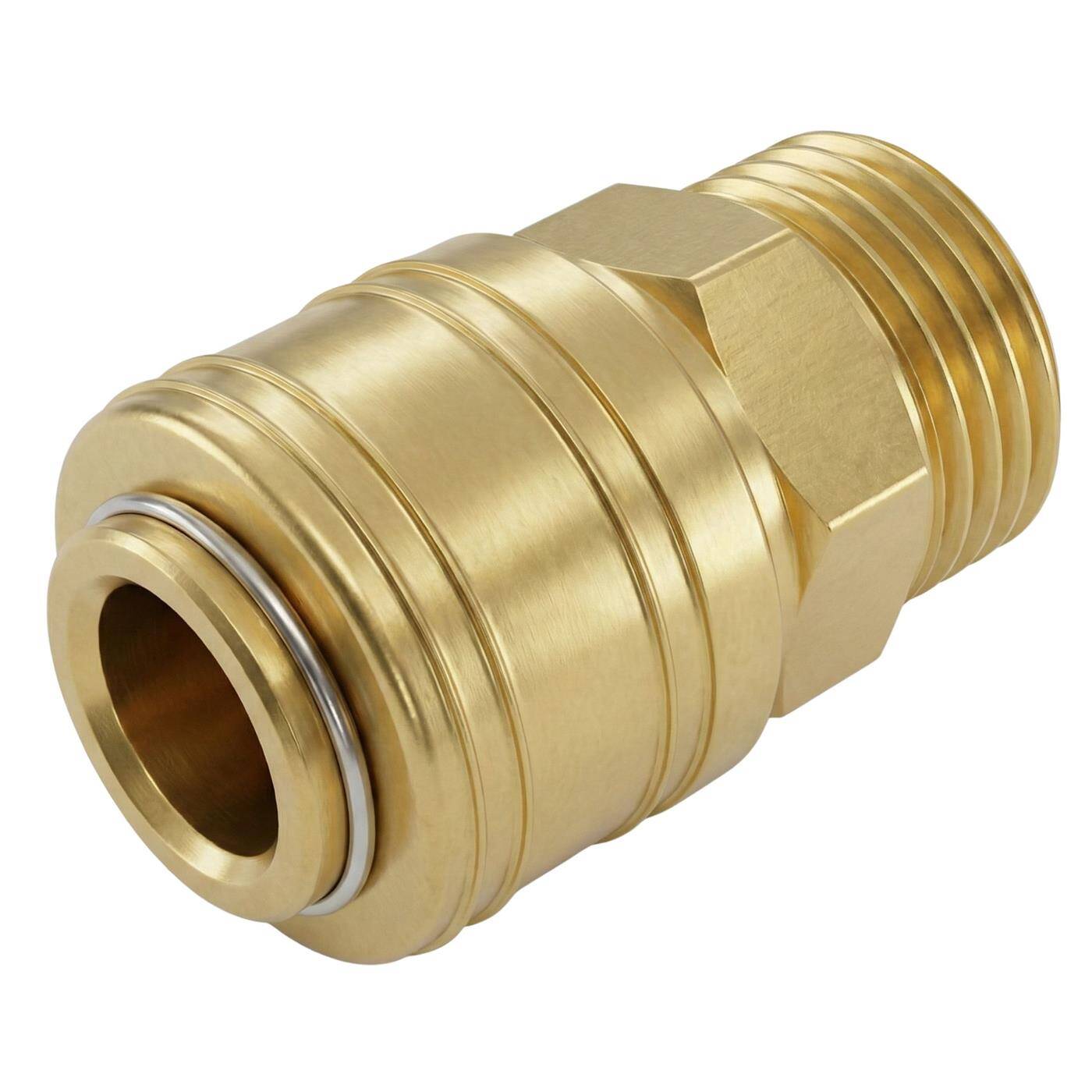 Kupplungsdose mit Außengewinde 1/2" aus Messing Druckluftkupplung-Buchse Schnellkupplung für Werkstätten, Betriebe und Heimwerker