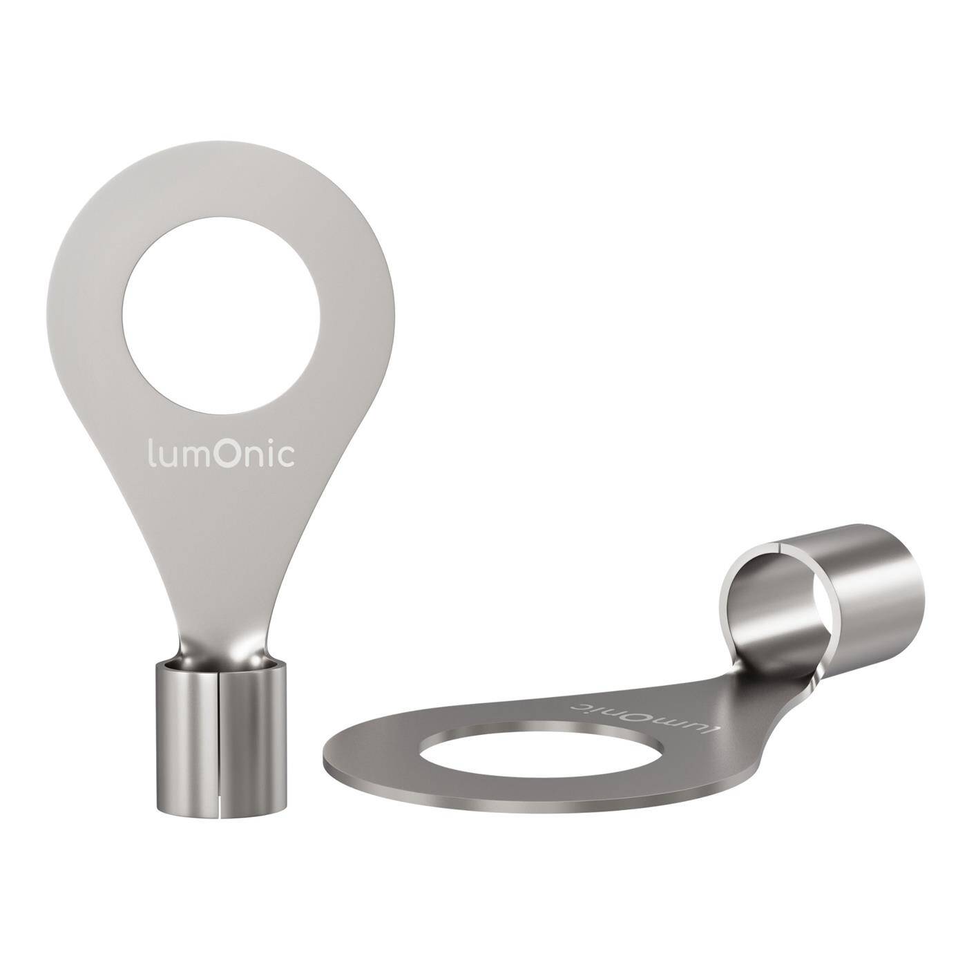 Lumonic 25x Ring cable lug 4,0-6,0mm² blank | M8 | Tinned copper | Secure cable connection without soldering | Crimp cable lug uninsulated | Motor vehicle, mechanical engineering, motorhome, battery