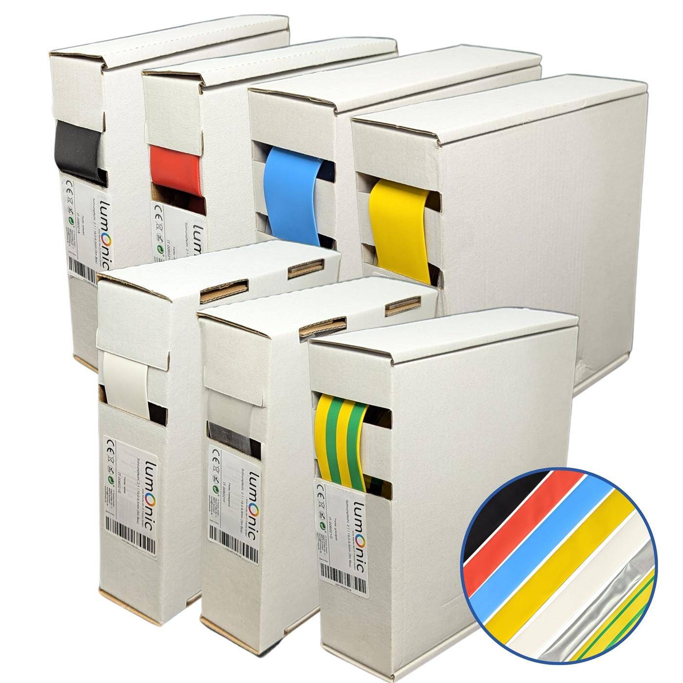 Lumonic 5m Schrumpfschlauch Box 2:1 Schwarz - Hier von: 19mm auf 9,5mm - Dickwandiger Schrumfpschlauch in verschiedenen Größen