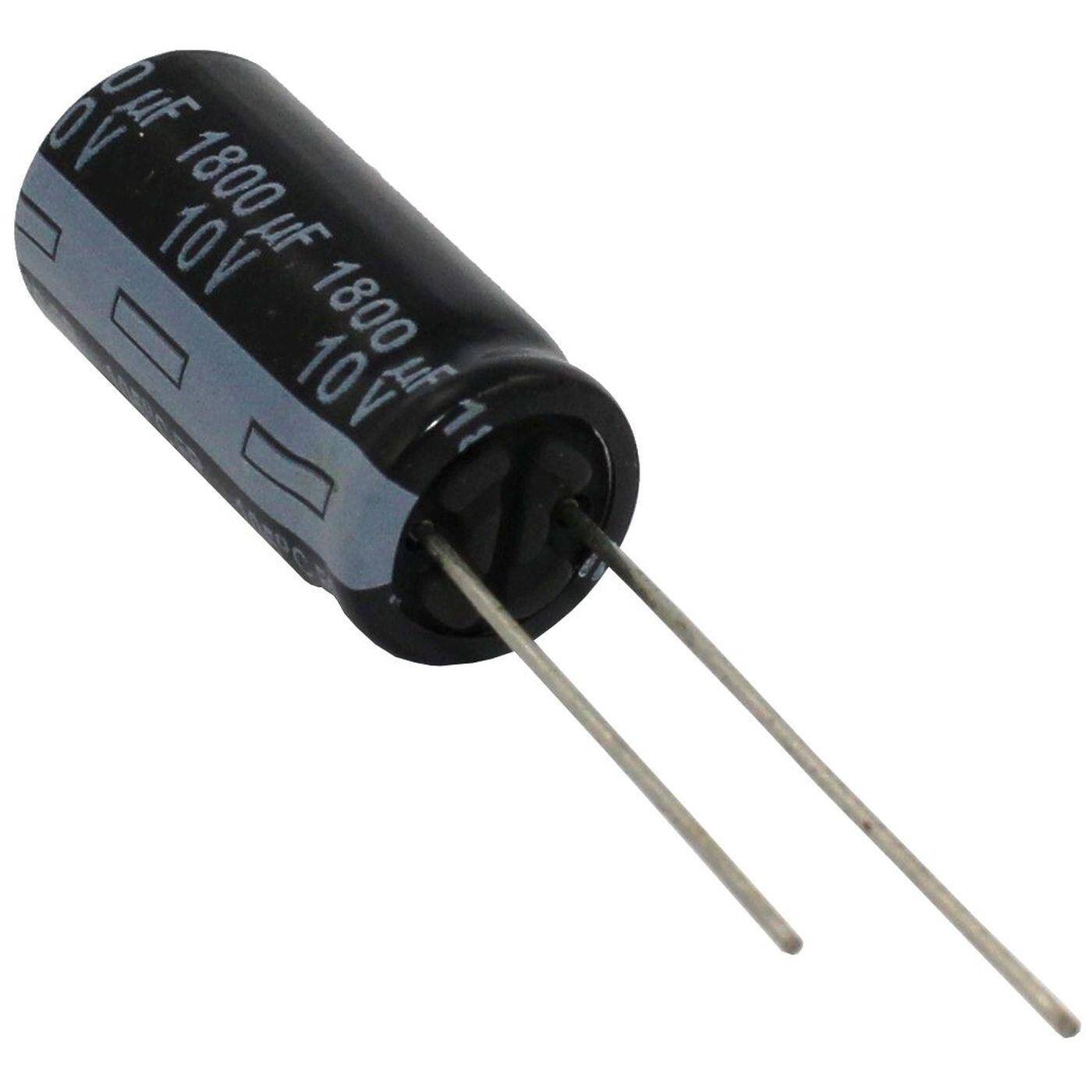 Elko Kondensator Radial 1800µF 10V | Elektrolytkondensator bis zu einer Temperatur von 105°C | 10x20mm | 1800uF EEUFR1A182X Panasonic