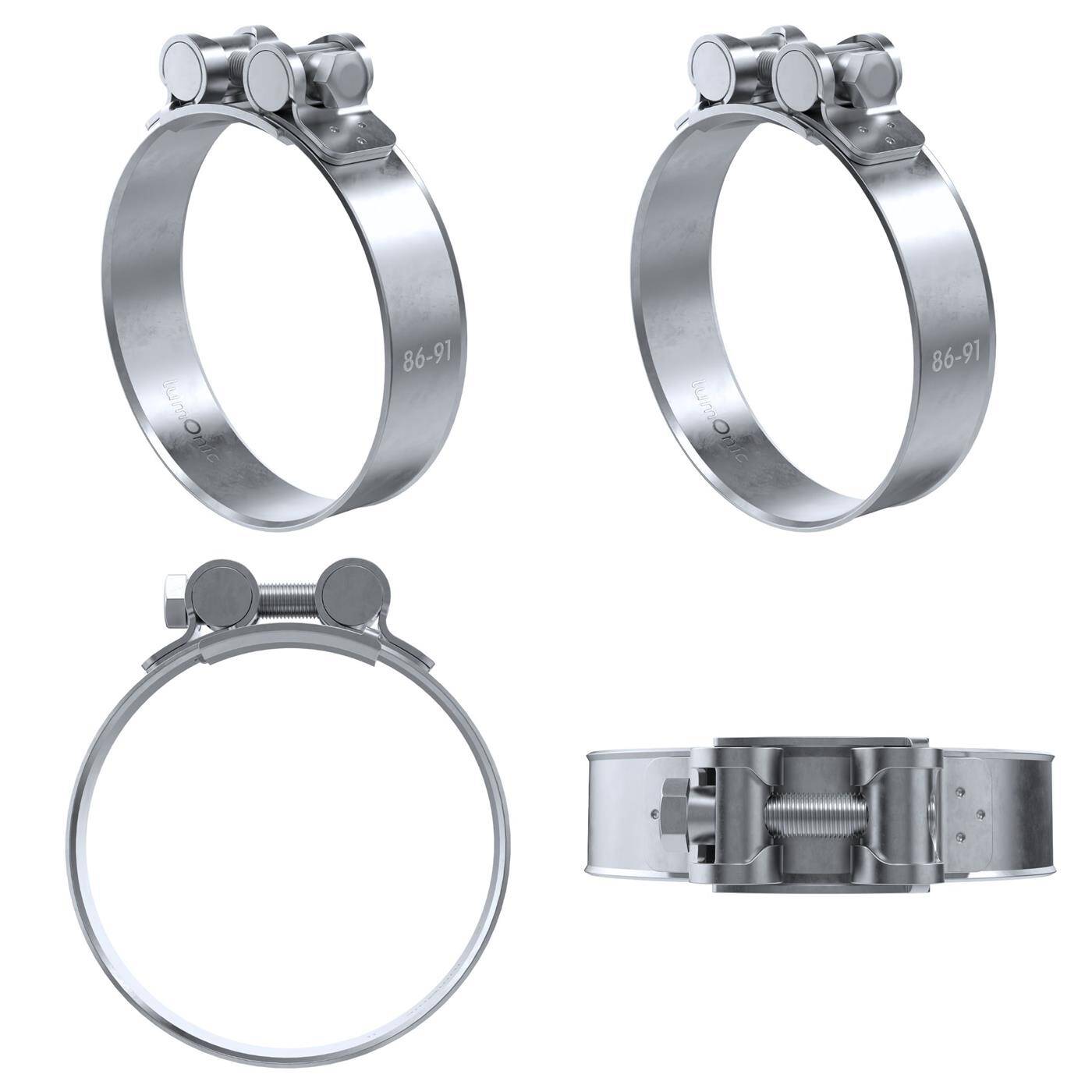 4x Lumonic Gelenkbolzenschelle 86-91mm  Auspuffschelle für Bau PKW LKW